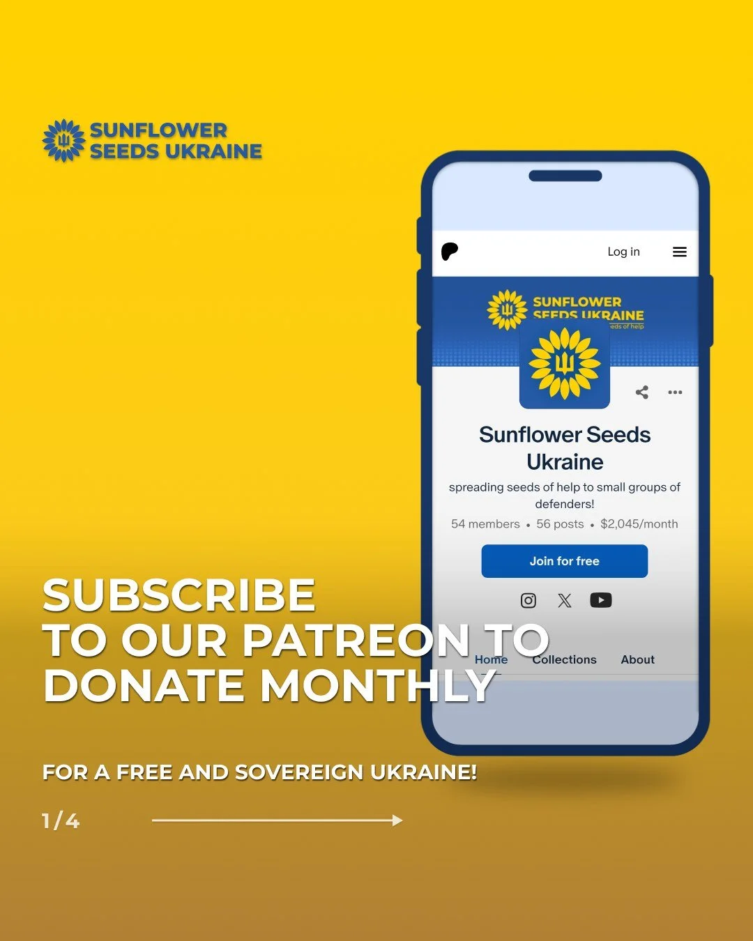 🇺🇦 Subscribe today to a free and sovereign Ukraine!!!

🌻  See link in our bio 

💛 Our Patreon page lets you set up a monthly donation that enables us to provide consistent aid to frontline defenders and civilians in Ukraine.

💙 Choose the subscr