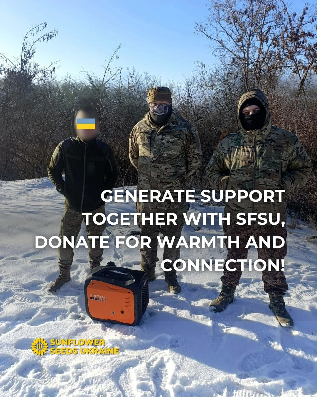 Can warmth and communication be provided in extremely difficult conditions from a distance?

Yes.
But only if there are people who care. Every donation matters. Thanks to regular donations, SFSU can distribute aid and respond to requests, as in this 