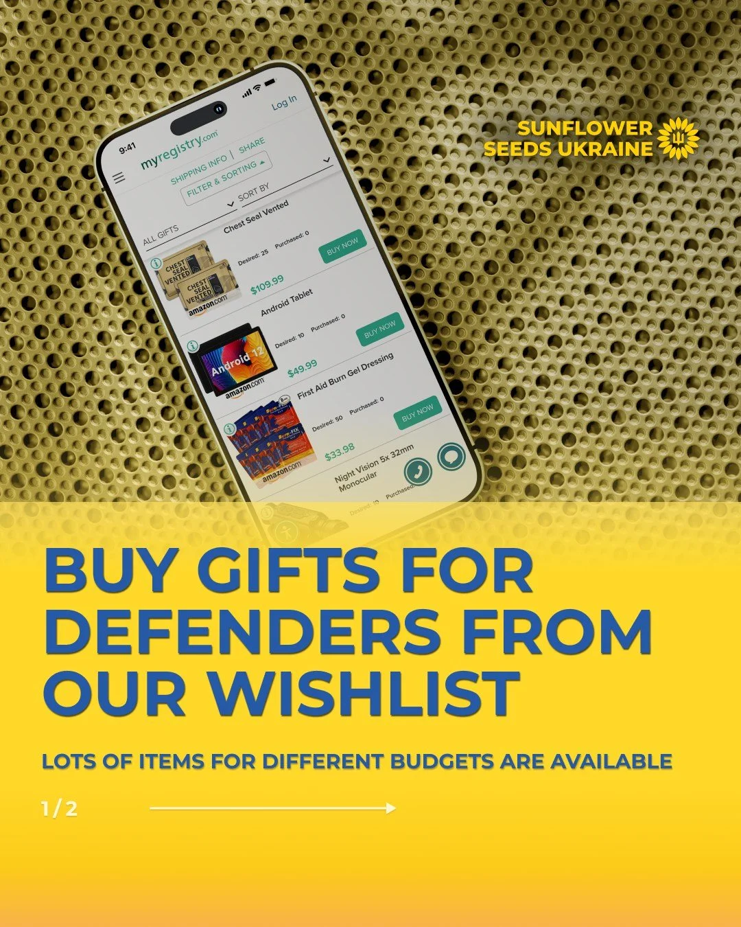 💛💙Show your appreciation for the Ukrainian resolve by sending a gift to a defender!
 🔗 See link in profile bio

🇺🇦 You can choose items from our registry, add a personal message, and we will forward your gift to those in need in Ukraine.

 🌻Tog
