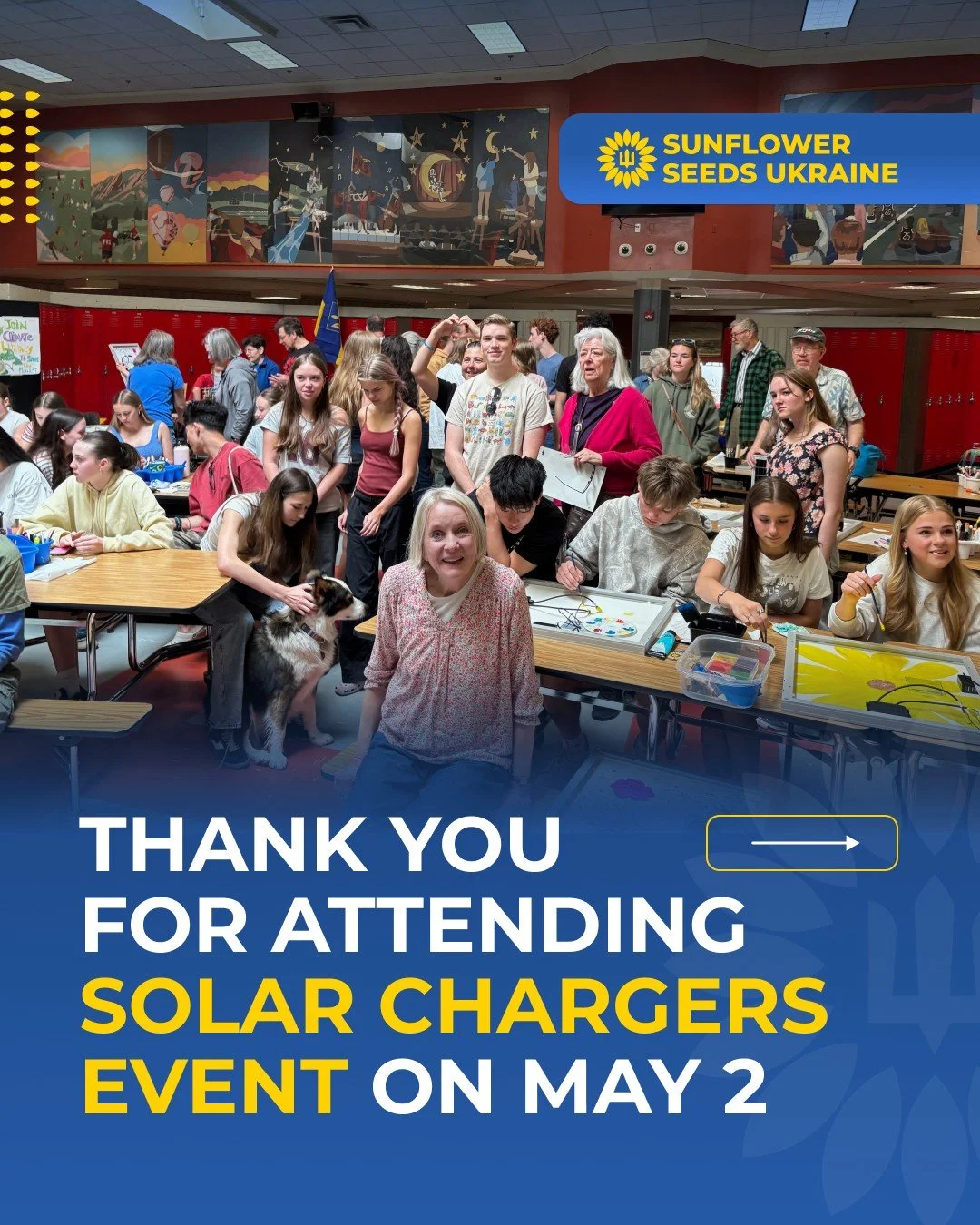 What an incredible day at our Solar Chargers event on May 2! 🌻

Our amazing participants helped convert and decorate 50 solar panels that will become reliable chargers for civilians and Defenders in Ukraine. Honoring the new Boulder&ndash;Vinnytsia 