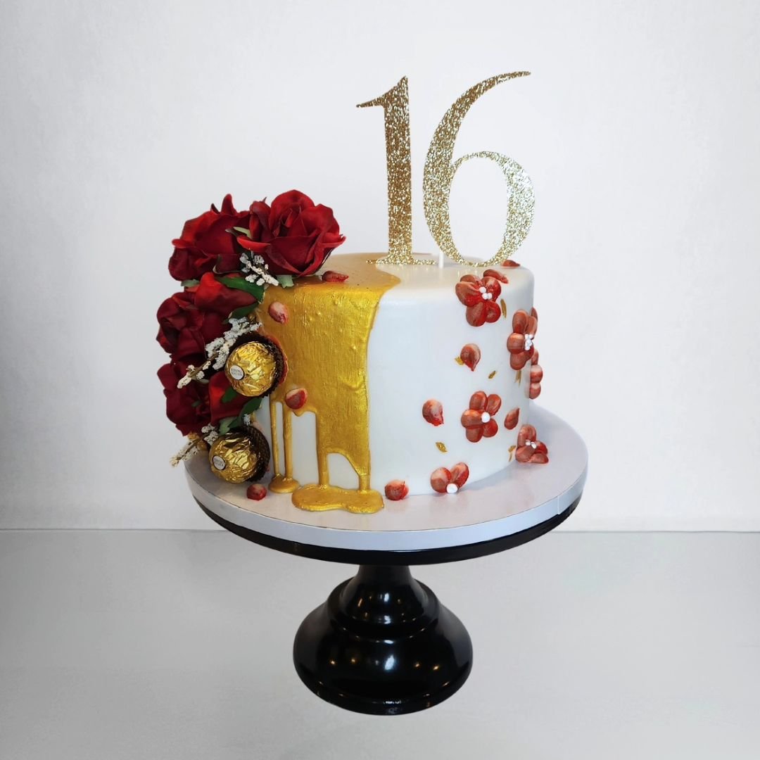 Happy 16th Birthday!!!
.
.
#cake #cakeofinstagram #cakedecorator #cakedesign #cakeart #cakedecorating #desserts #dessertofinstagram #dessert #dripcake #goldandred #golddrip #sweet16 #sweetsixteen #Birthday #birthdaycake #birthdaycakes