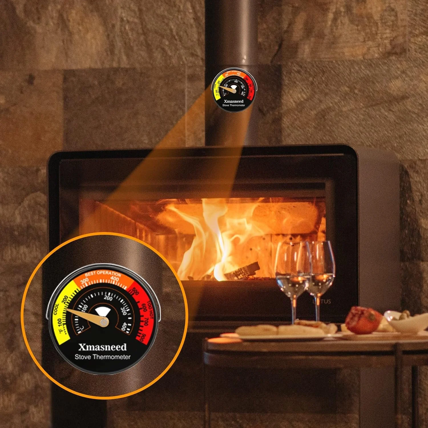 Magnetic Wood Stove Thermometer