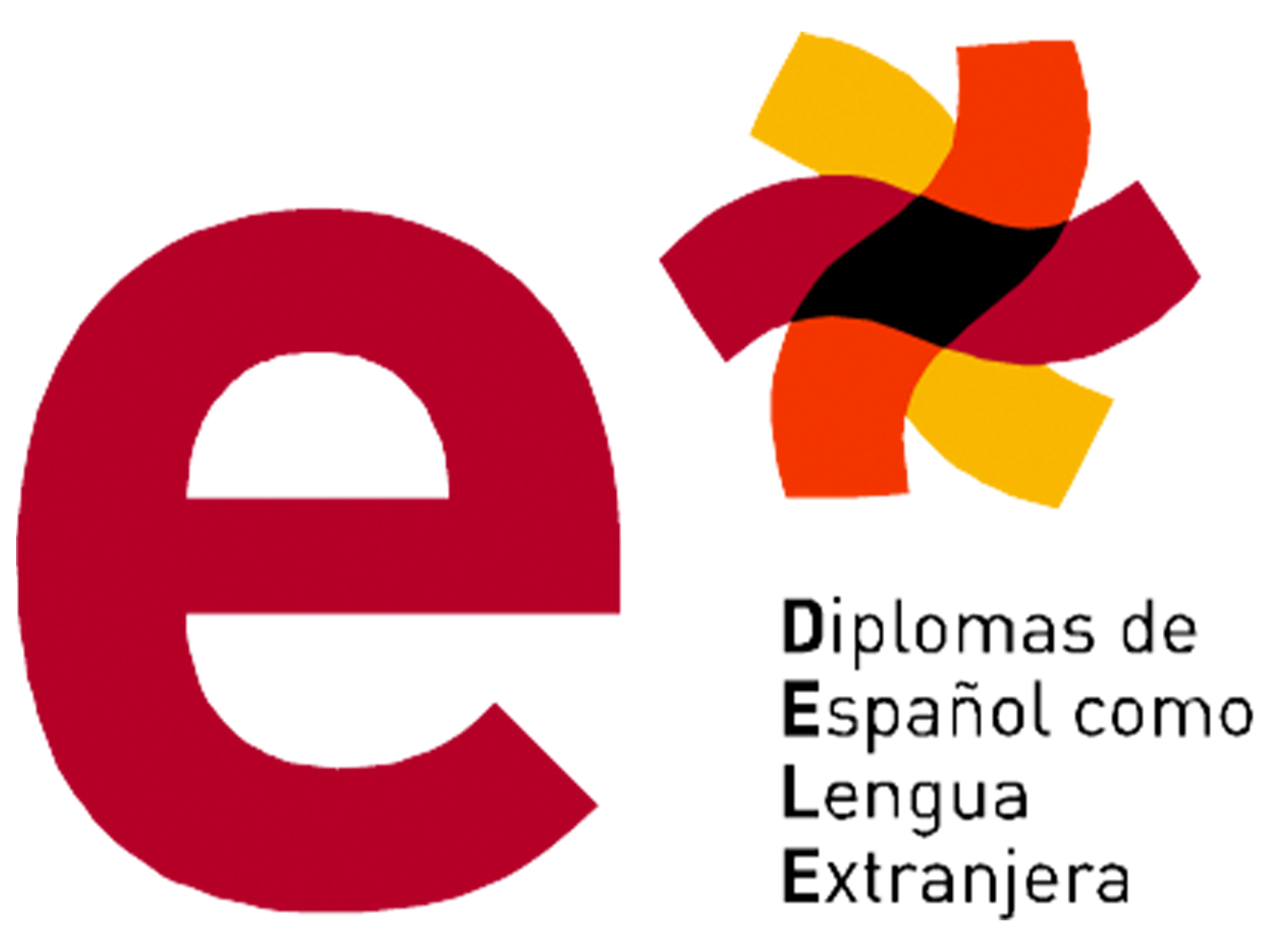 Ein abstraktes Logo mit geometrischen Formen in rot, gelb, orange und schwarz.