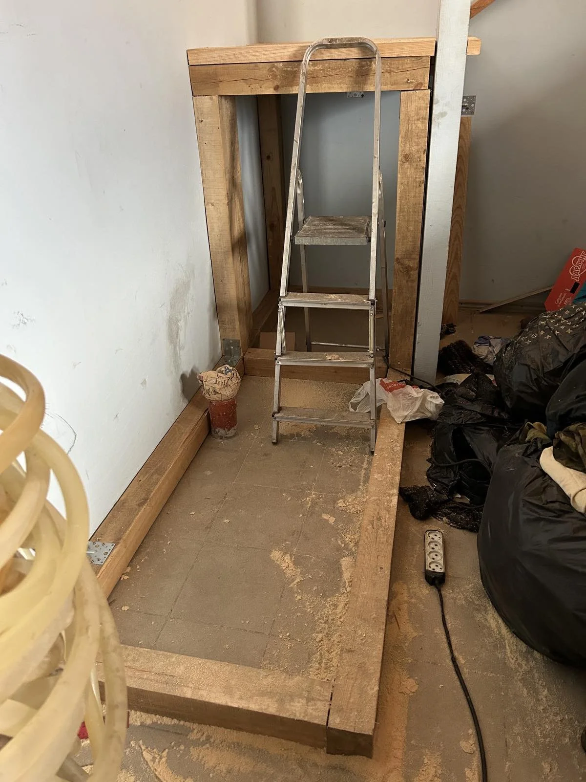 Umbauten bei eisiger Kälte