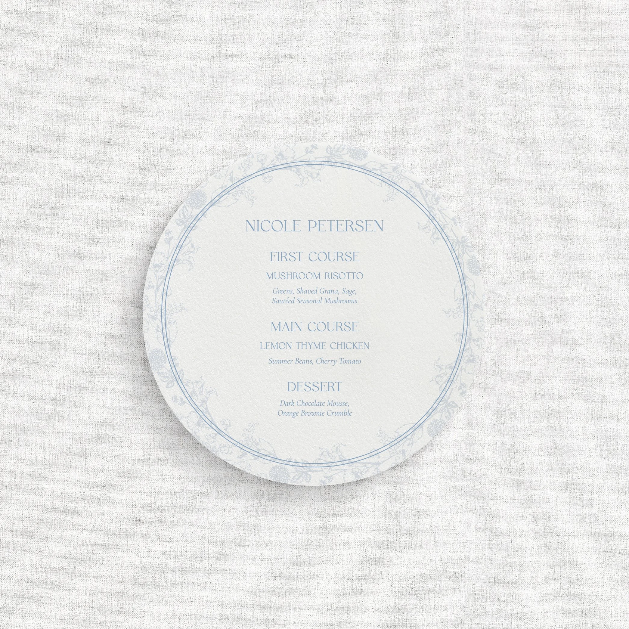 Goldie Menus - With Guest Names