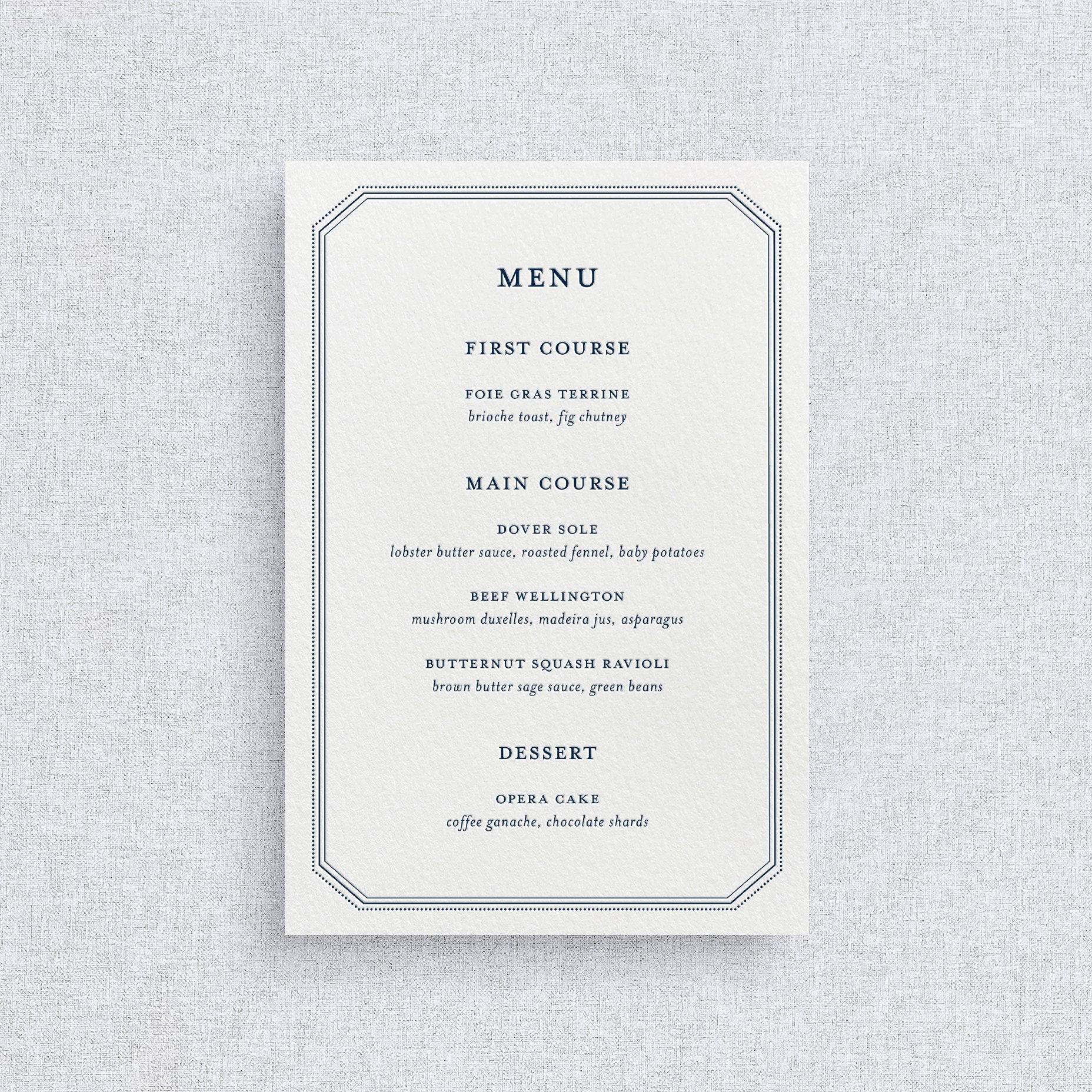 Pierre Menus - No Guest Names