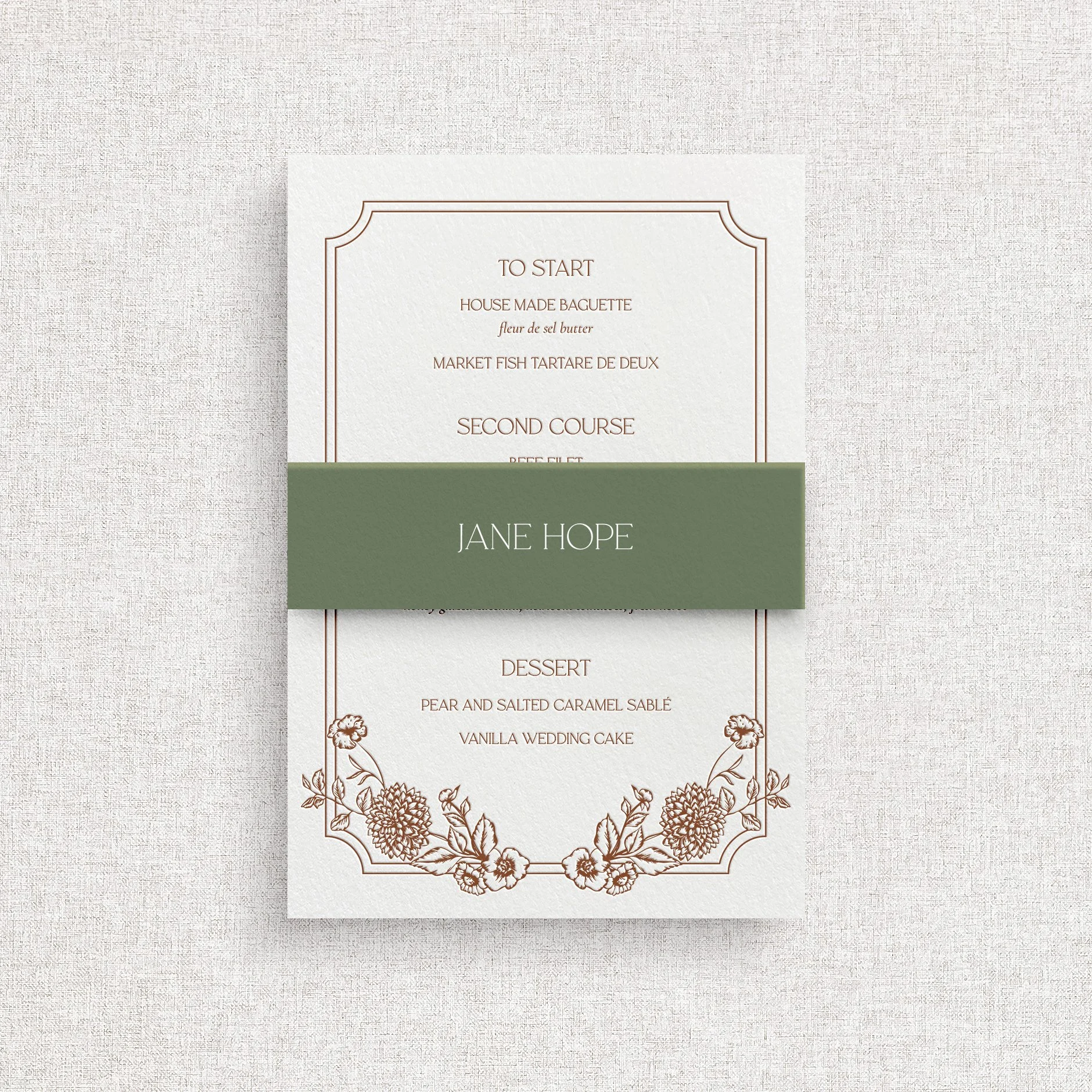 Annie Menus - With Guest Names