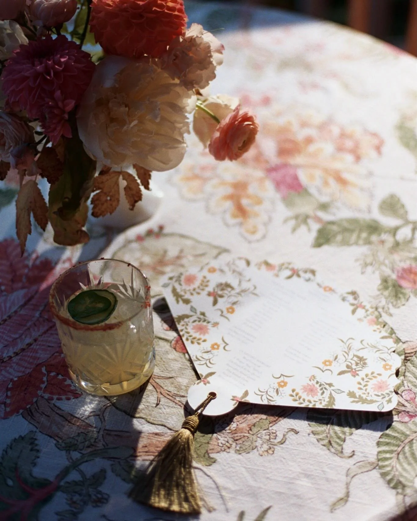 We love a celebration of texture, materials, pattern and color. We&rsquo;re more than just a stationery business and we love working with couples and planners to brand your entire event. Custom die-cut menu sleeves that layer pattern on pattern? Bar 