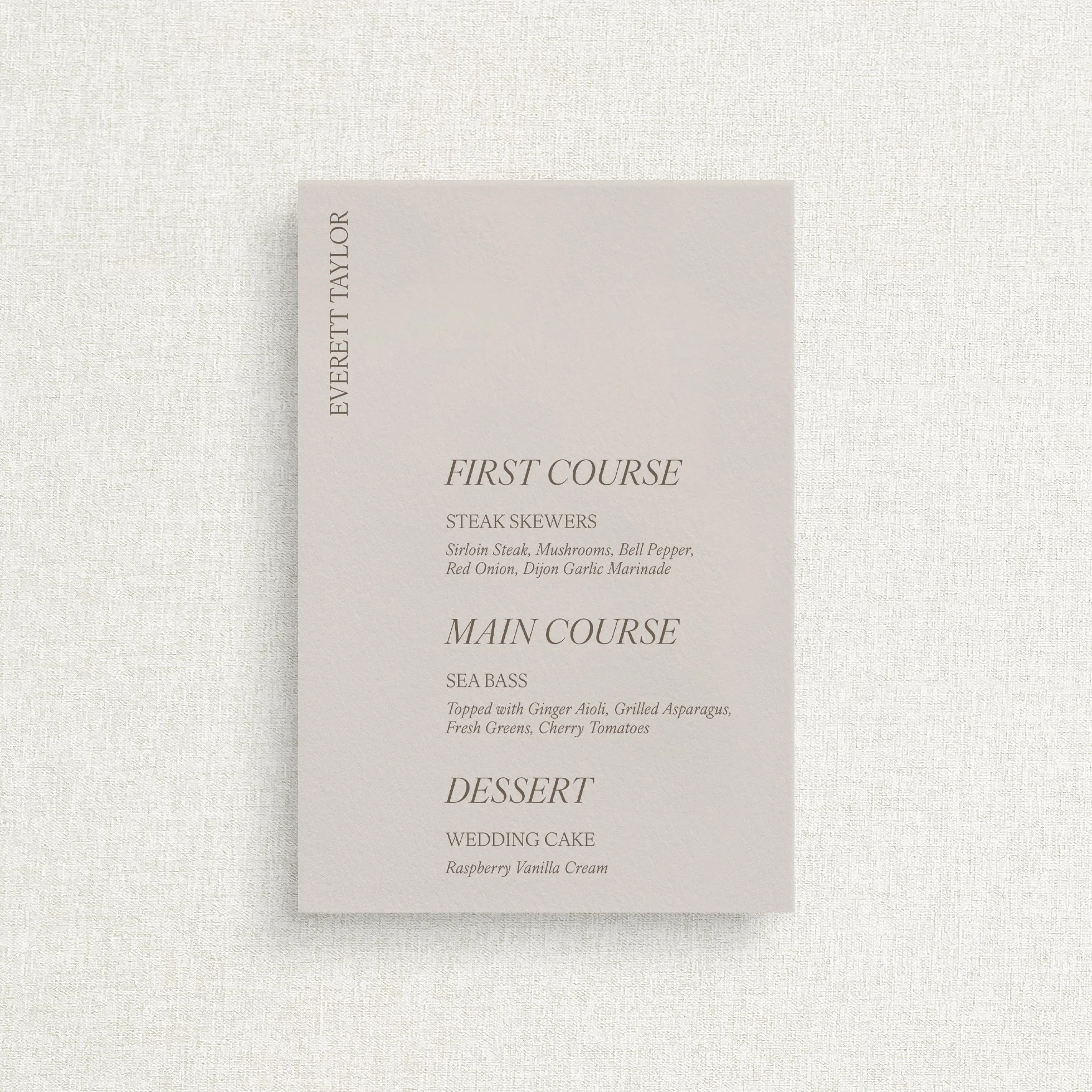 Rizzo Menus - With Guest Names