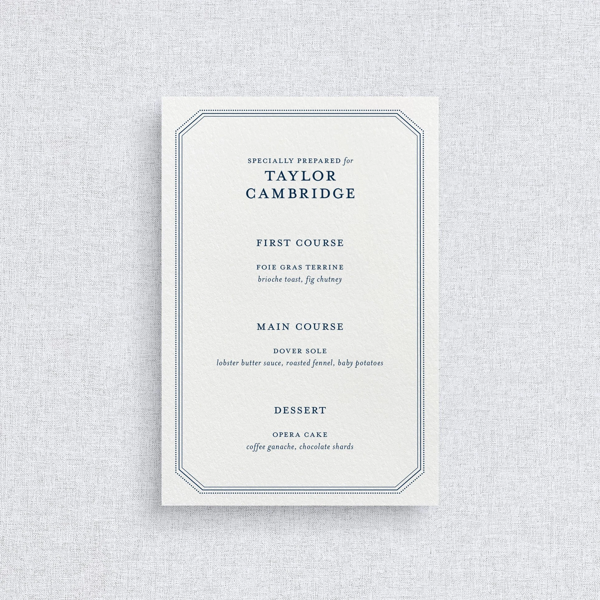 Pierre Menus - with Guest Names