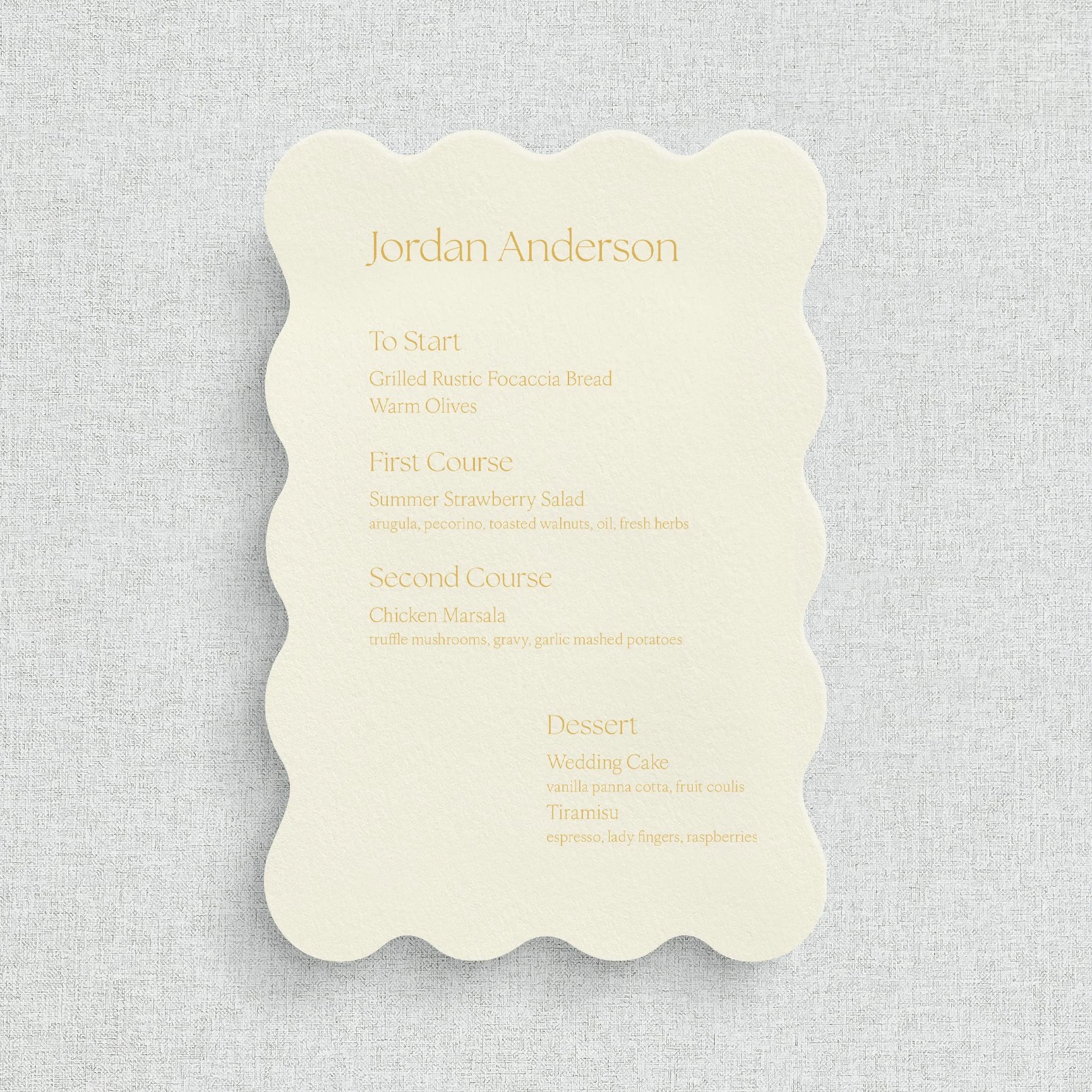 Libby Menus - With Guest Names