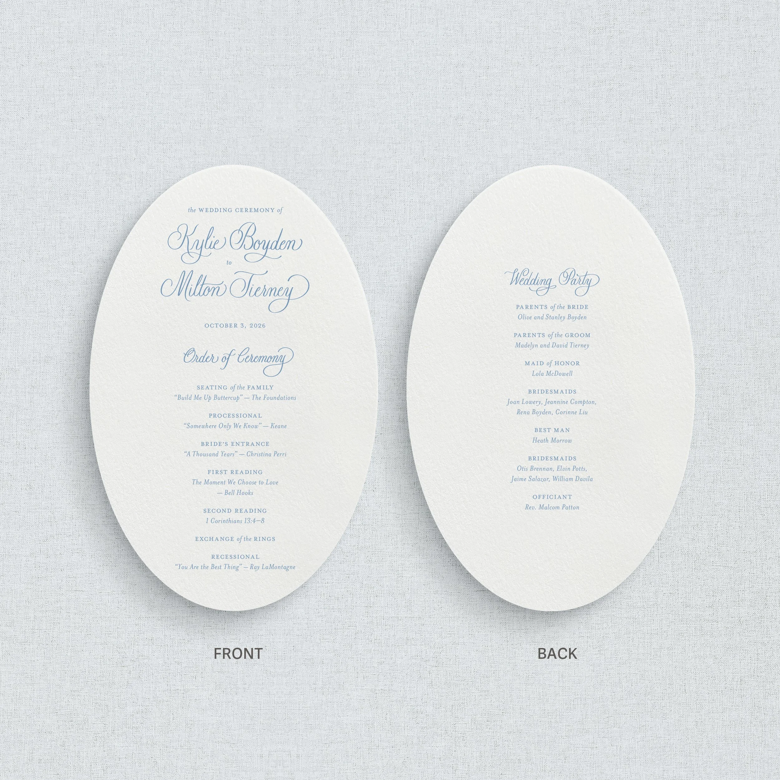 Lucy Ceremony Program