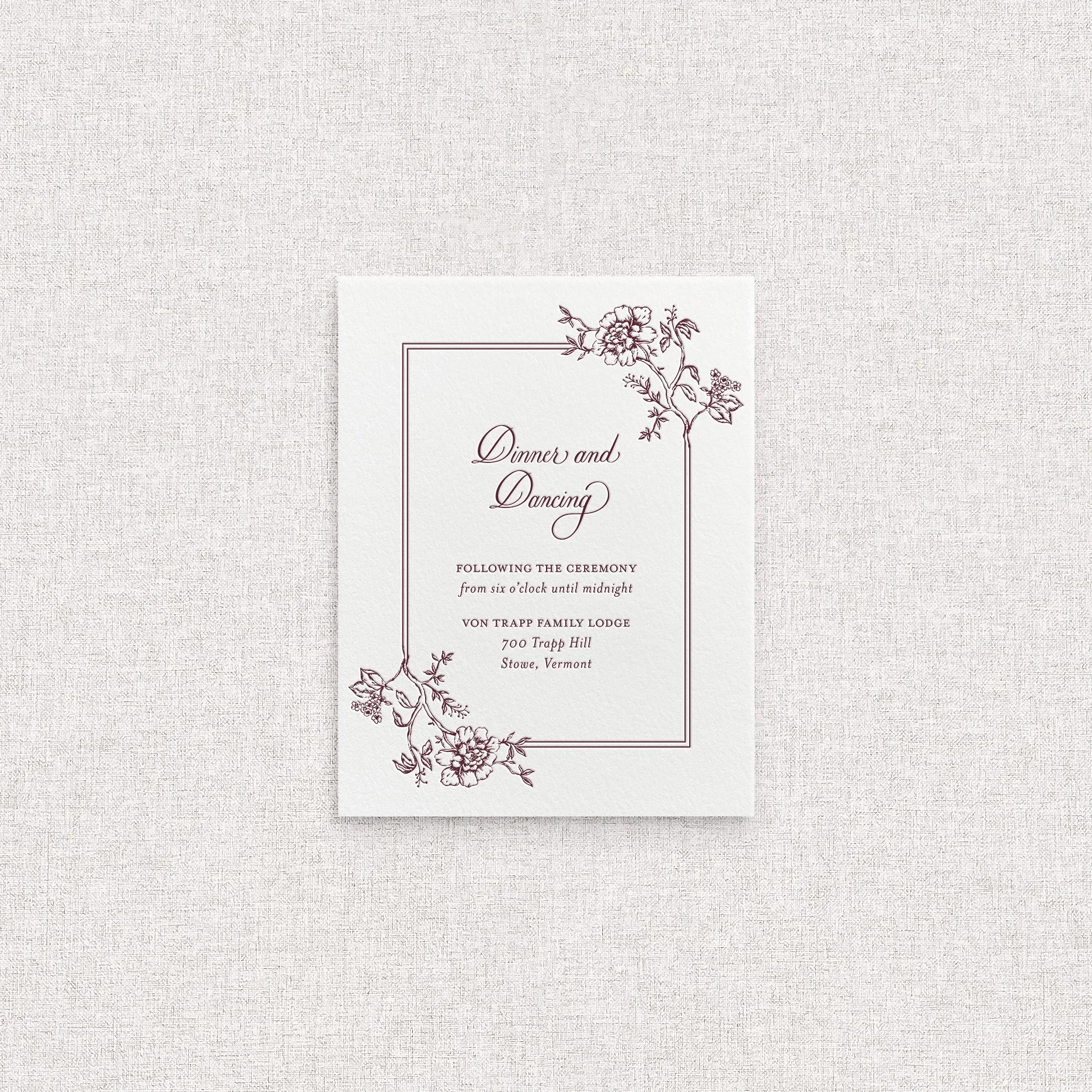 Gracie Reception Card