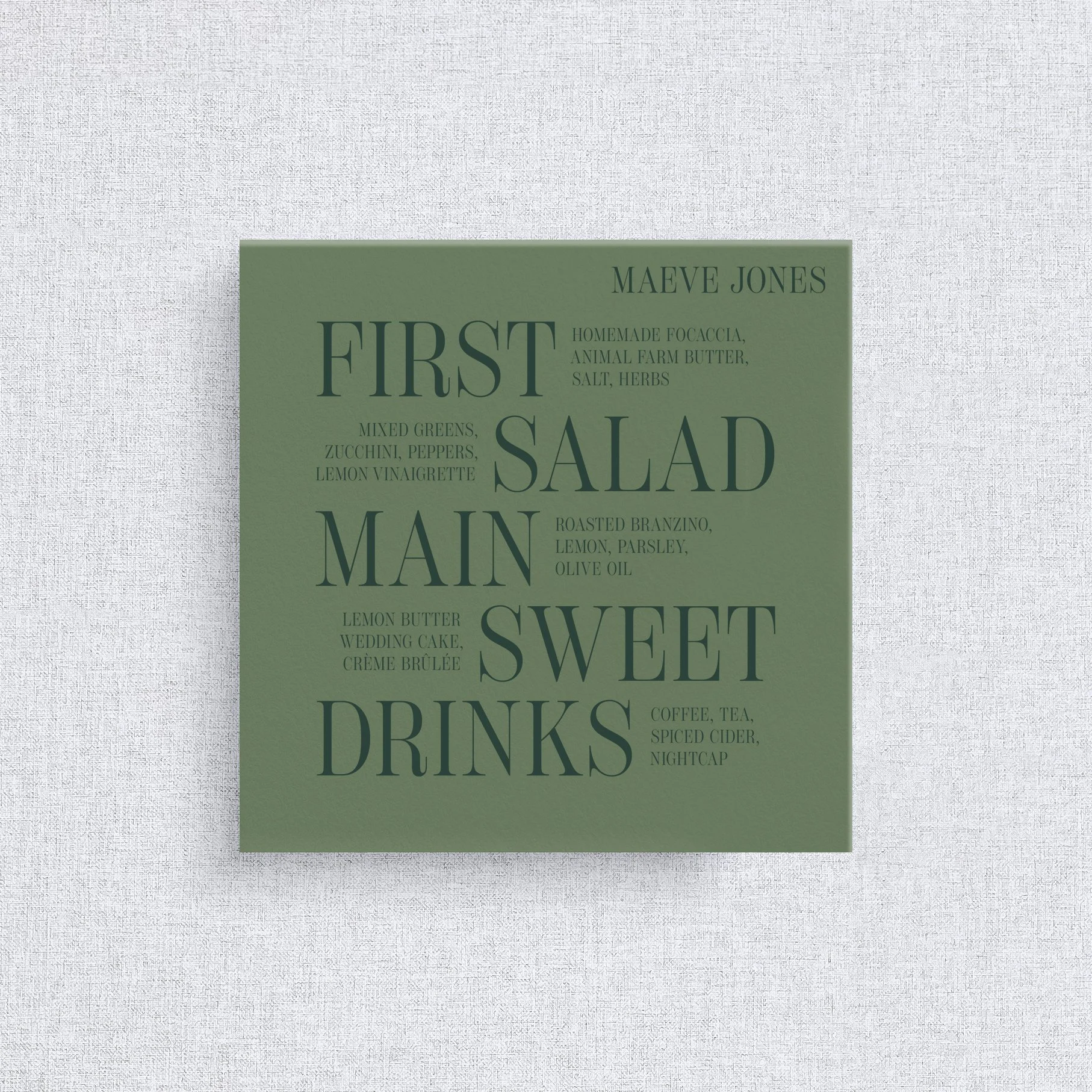 Willard Menus - With Guest Names