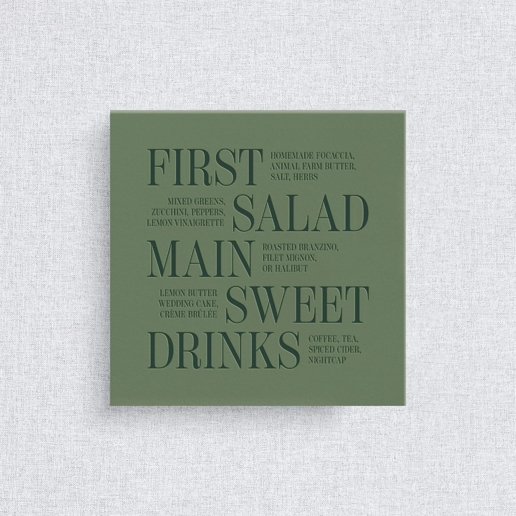 Willard Menus - No Guest Names