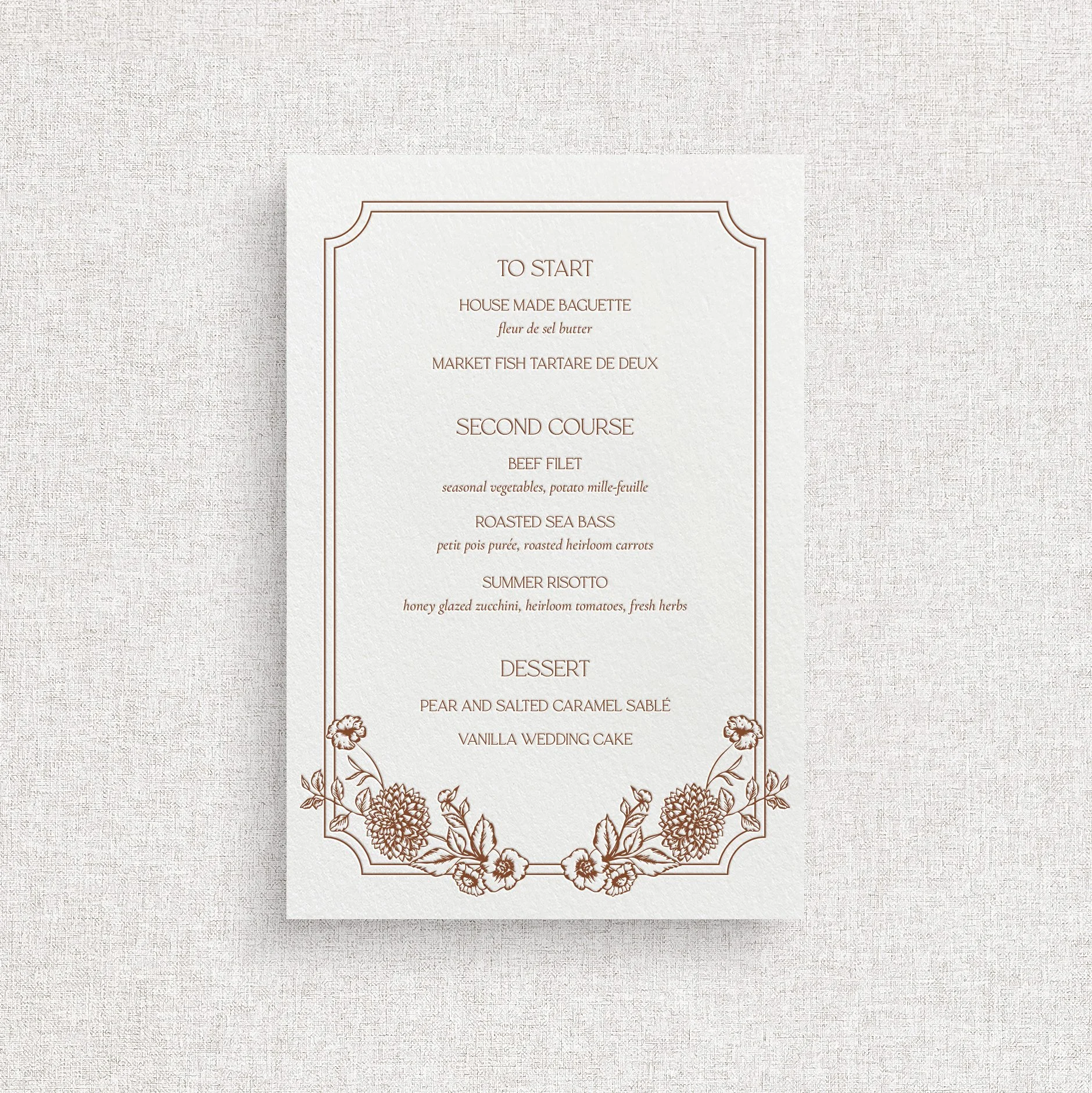 Annie Menus - No Guest Names