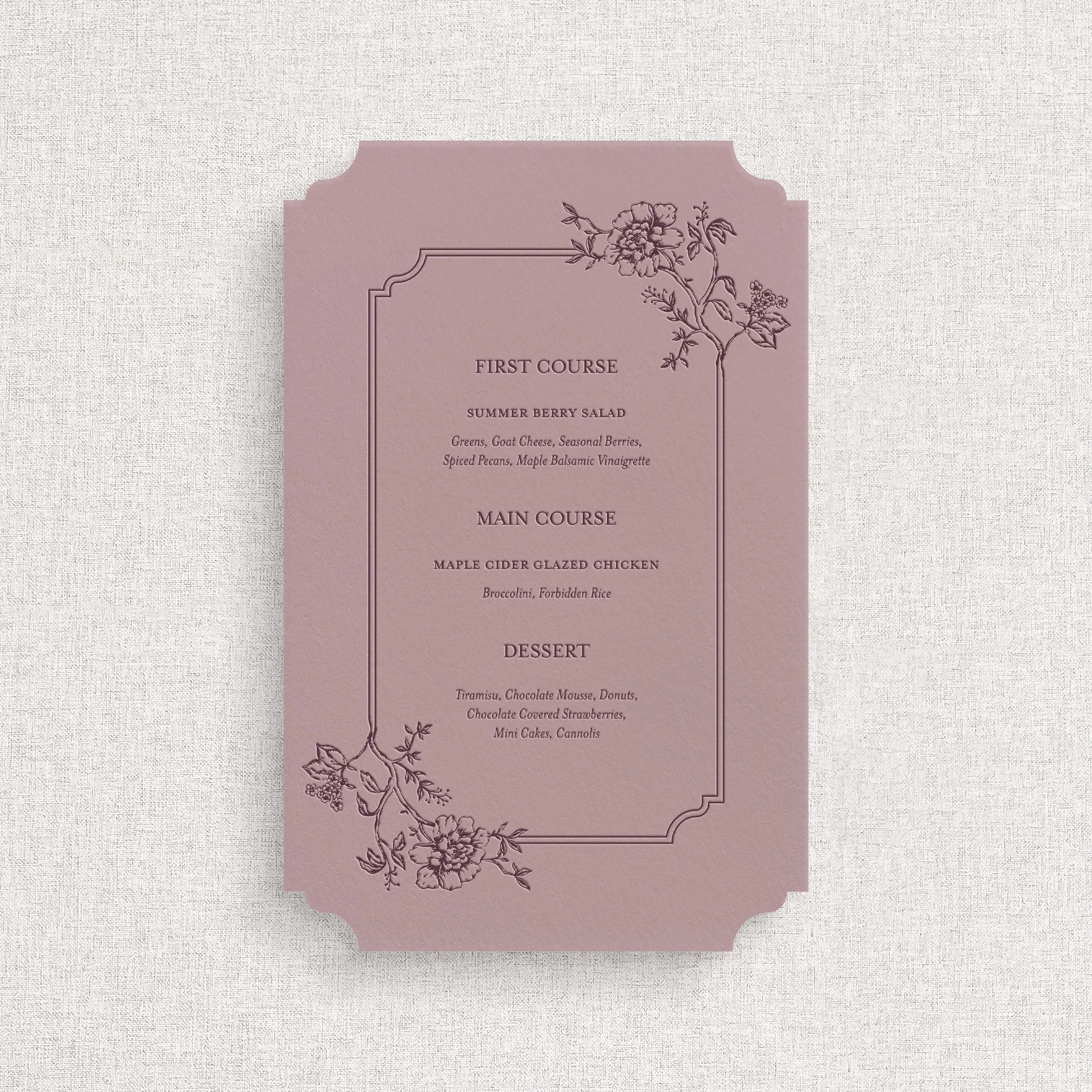 Gracie Menus - No Guest Names