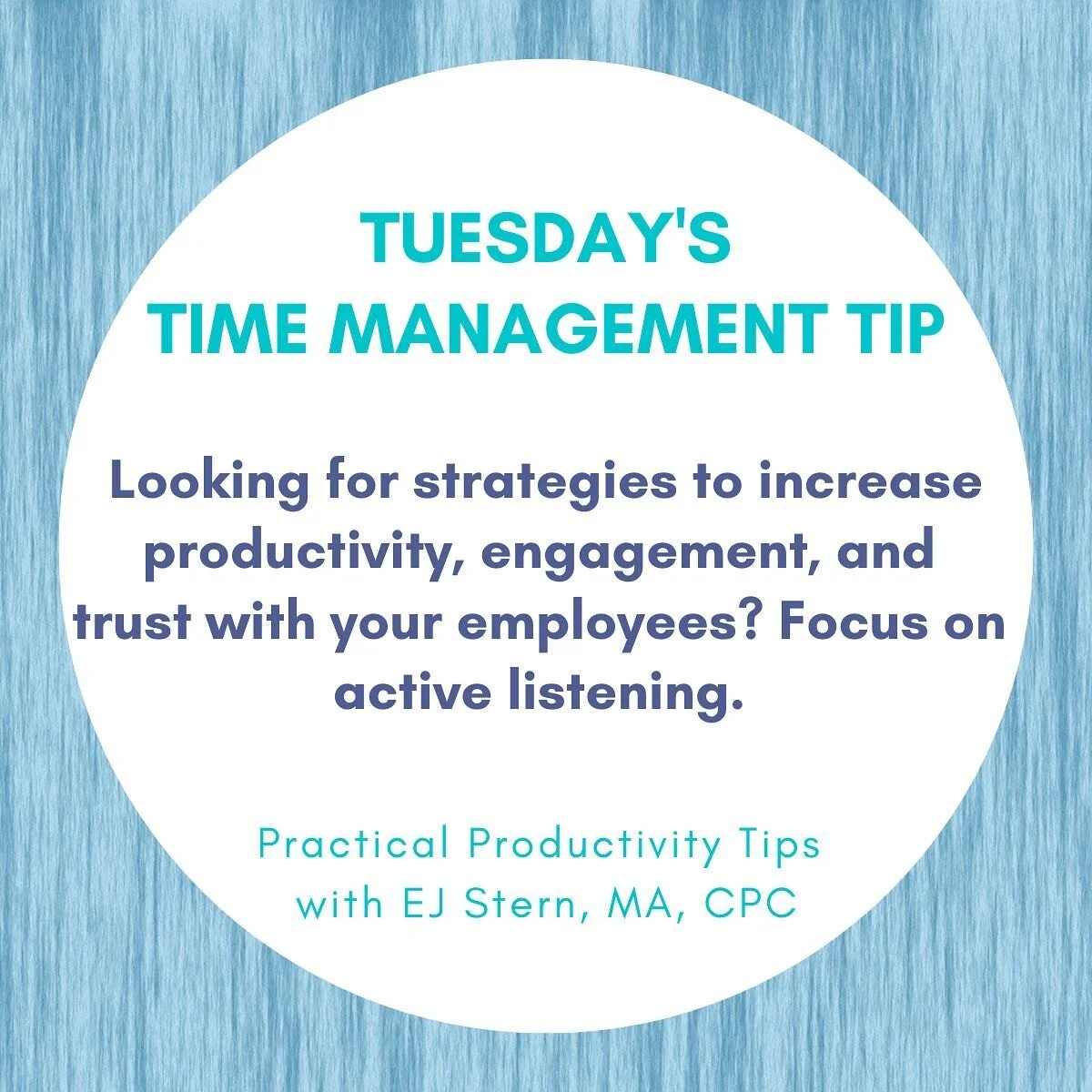 Looking for strategies to increase productivity, engagement, and trust with your employees? 

Focus on ACTIVE LISTENING. 

The best listeners are those who provide a two-way dialogue, creating a safe space where one person can bounce ideas off of ano