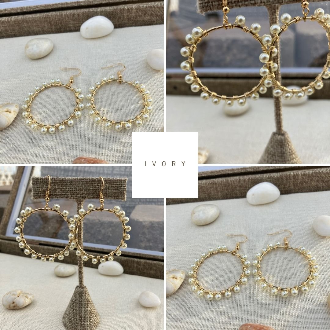 Ivory Pearl Hoops