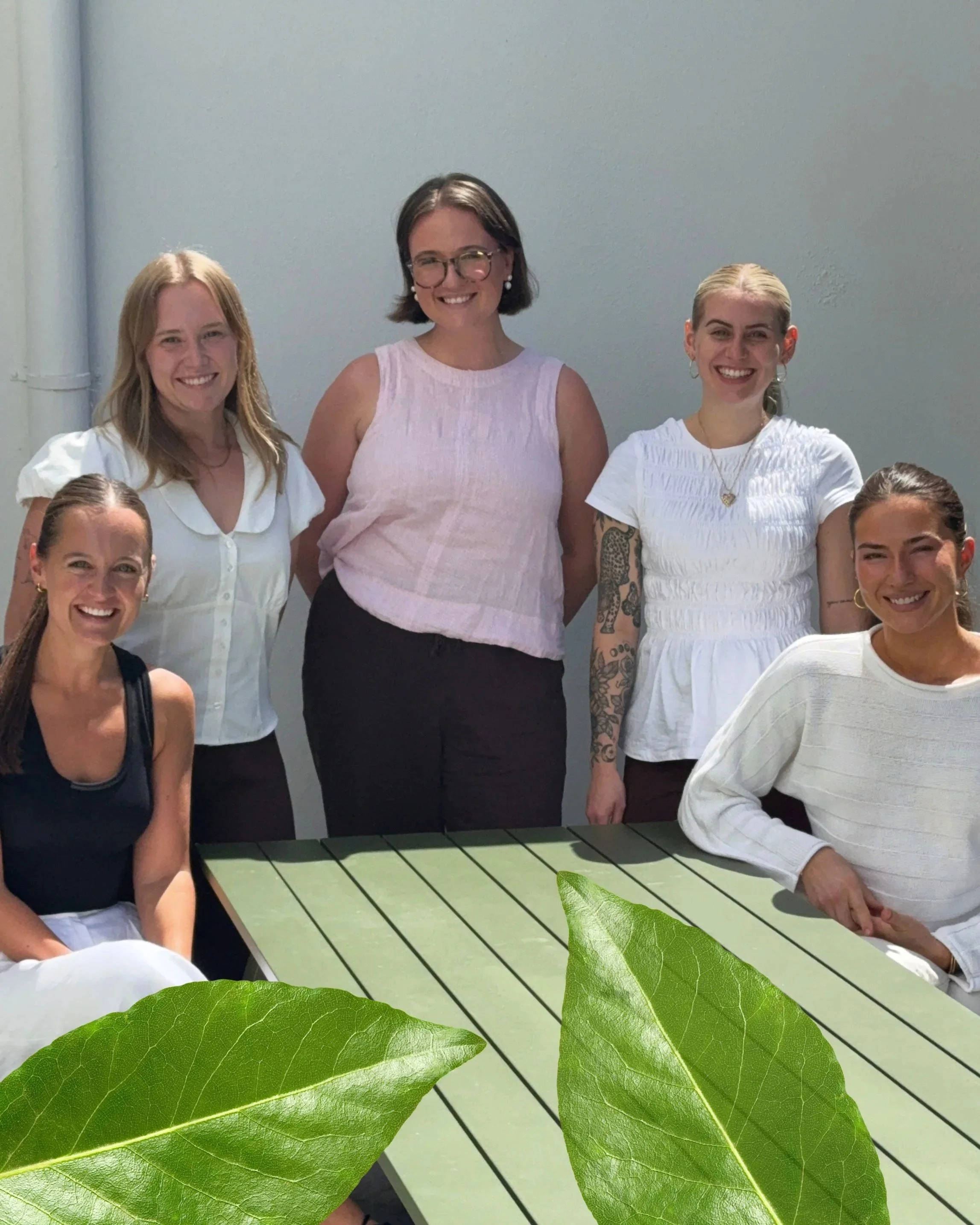 Speech Therapy Team at Little Souls Wellness Centre, Tweed Heads. Chloe Campbell, Claudia Riches, Brooke Baker, Sophie O'Neill and Paris Warncken.