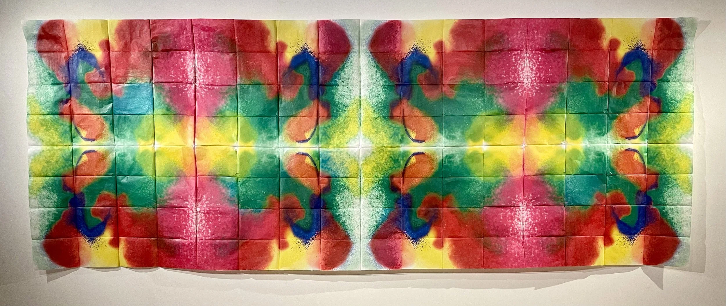 Radiate
Blind contour drawing; digitally painted and mirrored; heat transfer on mulberry paper; hand-sewn
2023