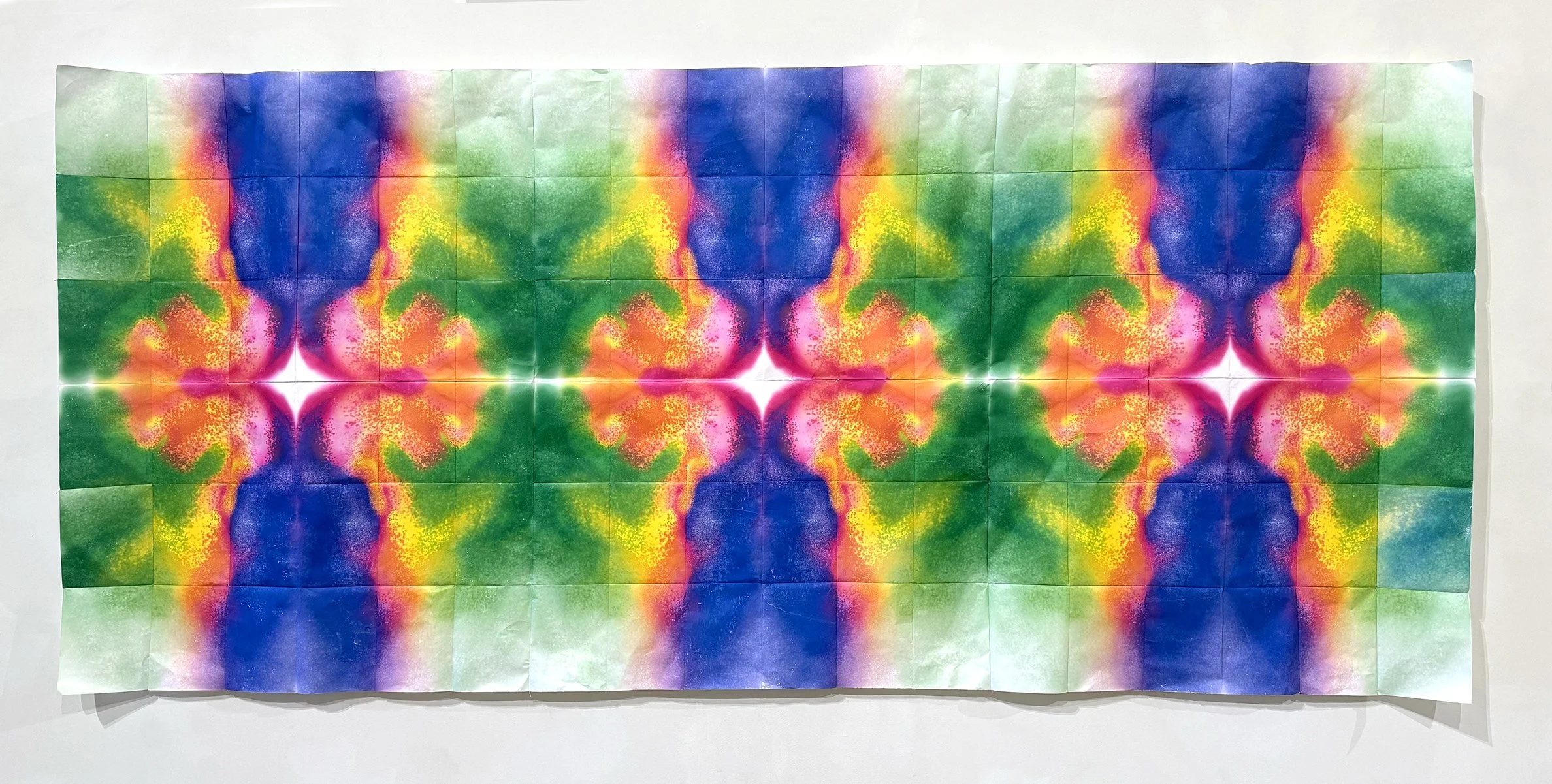 Vibrate
Blind contour drawing; digitally painted and mirrored; heat transfer on mulberry paper; hand-sewn
2024