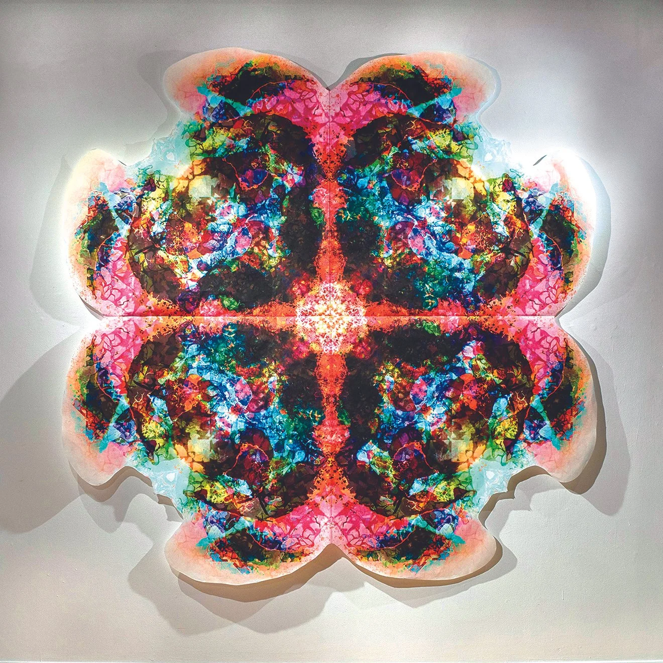 Axis Mundi
Blind contour drawing; digitally painted and mirrored; archival pigment print on mulberry paper; machine-sewn
2024
