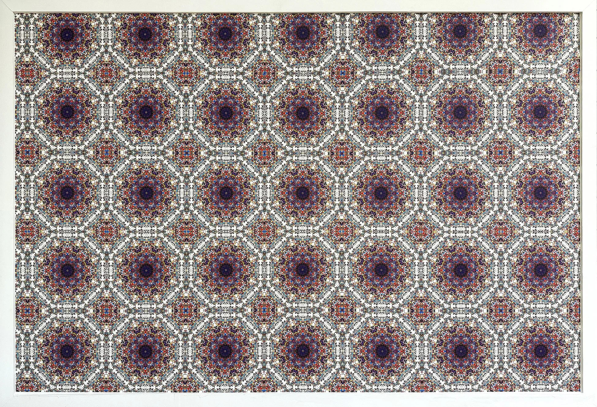 Transform #5
Screenprint with cut foil elements (photographed); digitally rendered and mirrored; archival pigment print on peel-and-stick paper
2024