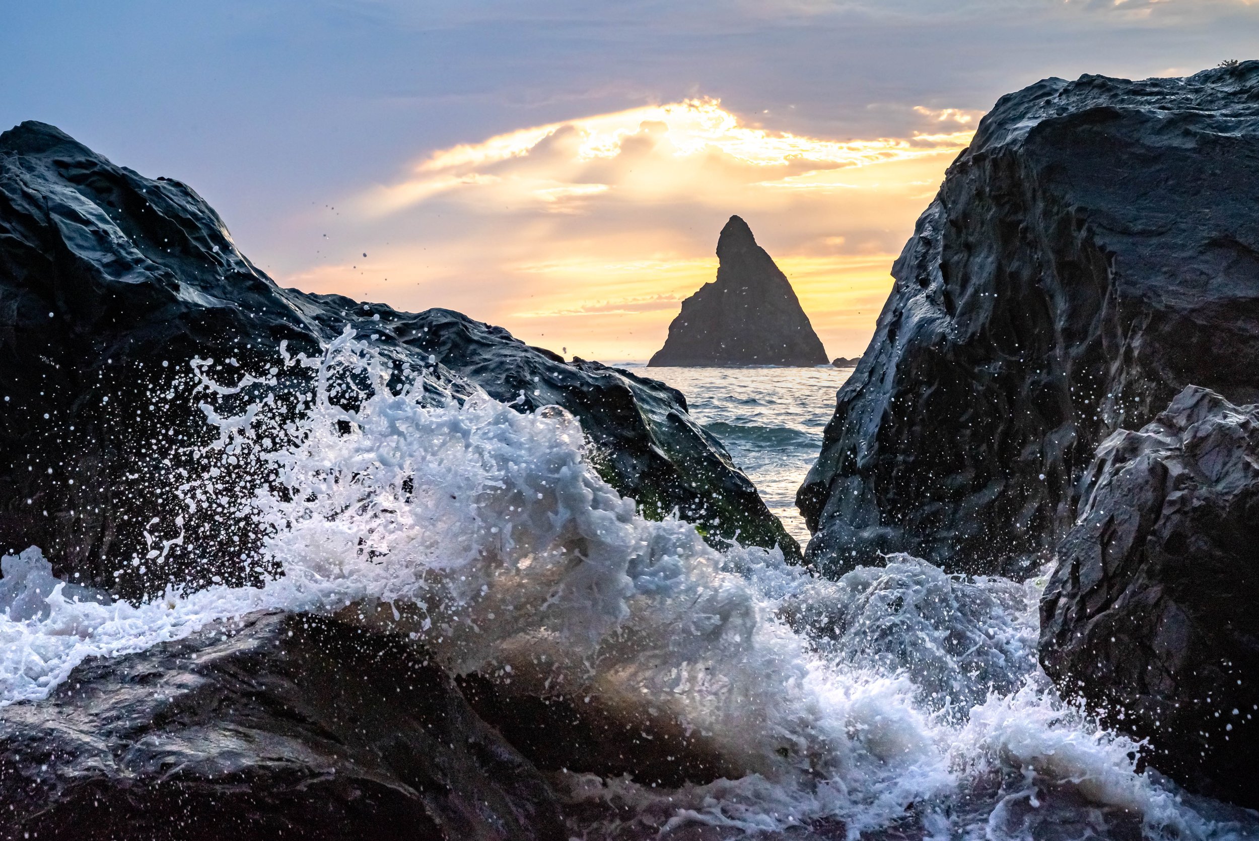 Late Day Wave on the Olympic Coast - Washington
