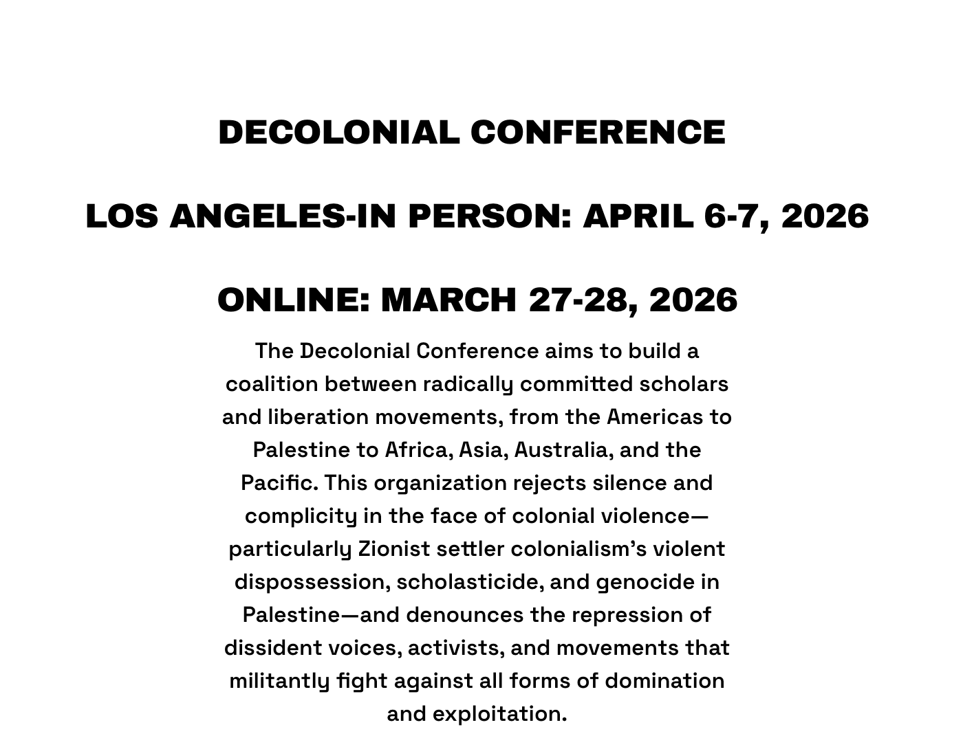 Decolonial Conference