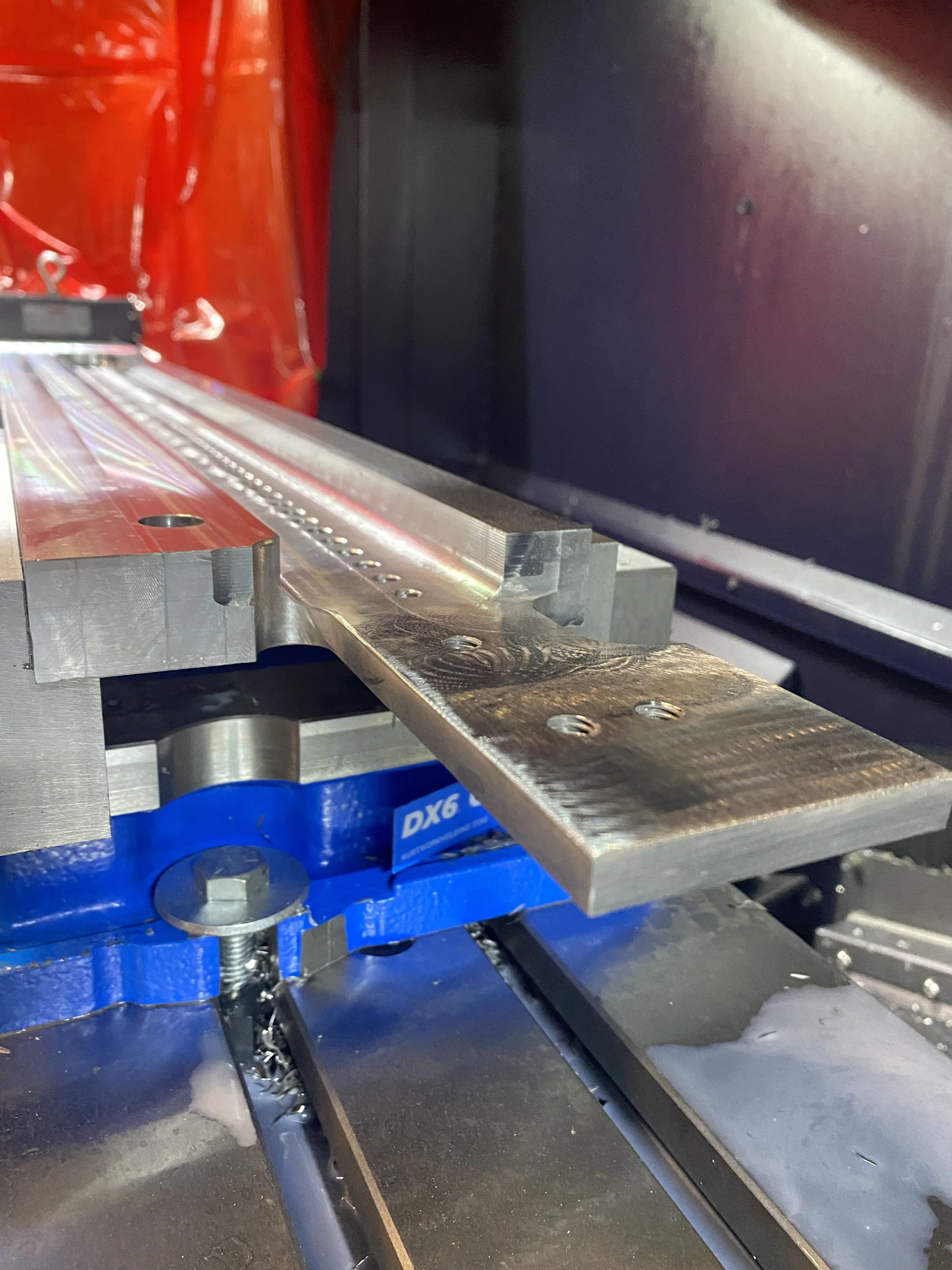 Milling slot on back side of rib rail. This is where your keepers will go. 