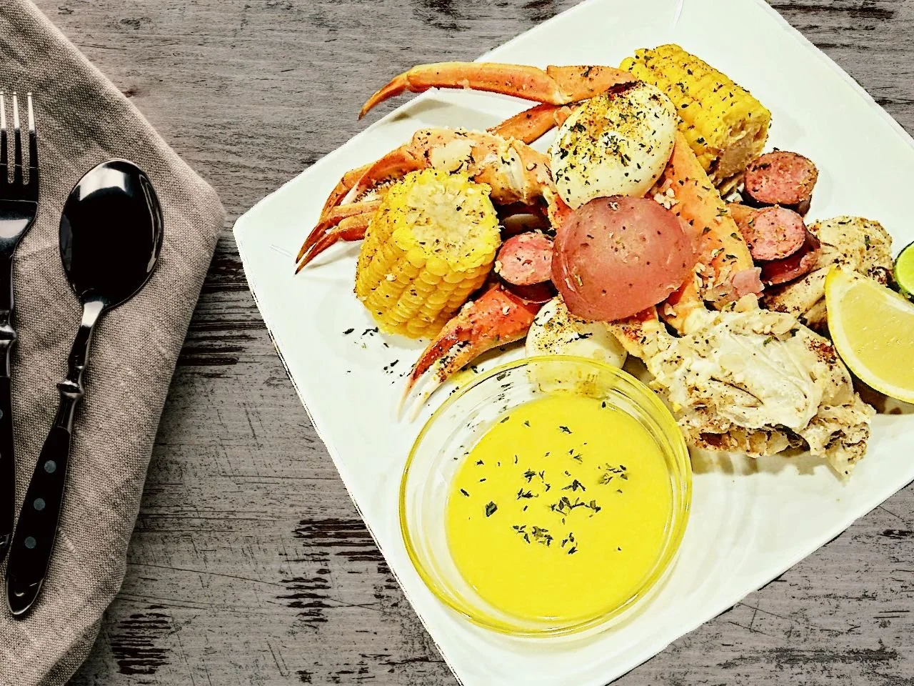 Seafood Boil with Corn on the Cob