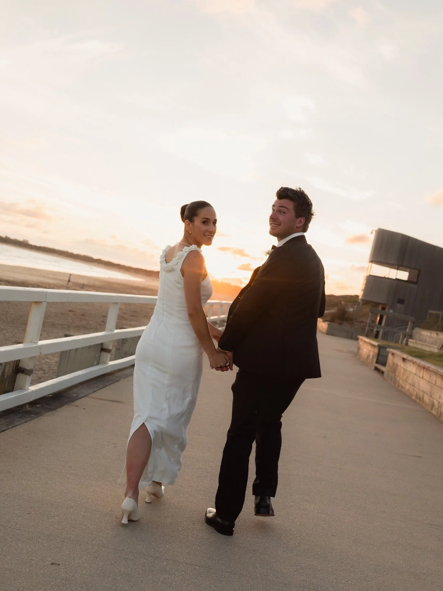 A memory from Annie &amp; Liam&rsquo;s amazing day. 
.
.
.
Dress: Annie&rsquo;s mums handmade wedding dress
Planner: @dress_my_wedding 
Pearls: @official_mikimoto 
Shoes: @countryroad 
Celebrant: @lovejane_celebrant 
Venue: @thedunesweddings 
Flowers