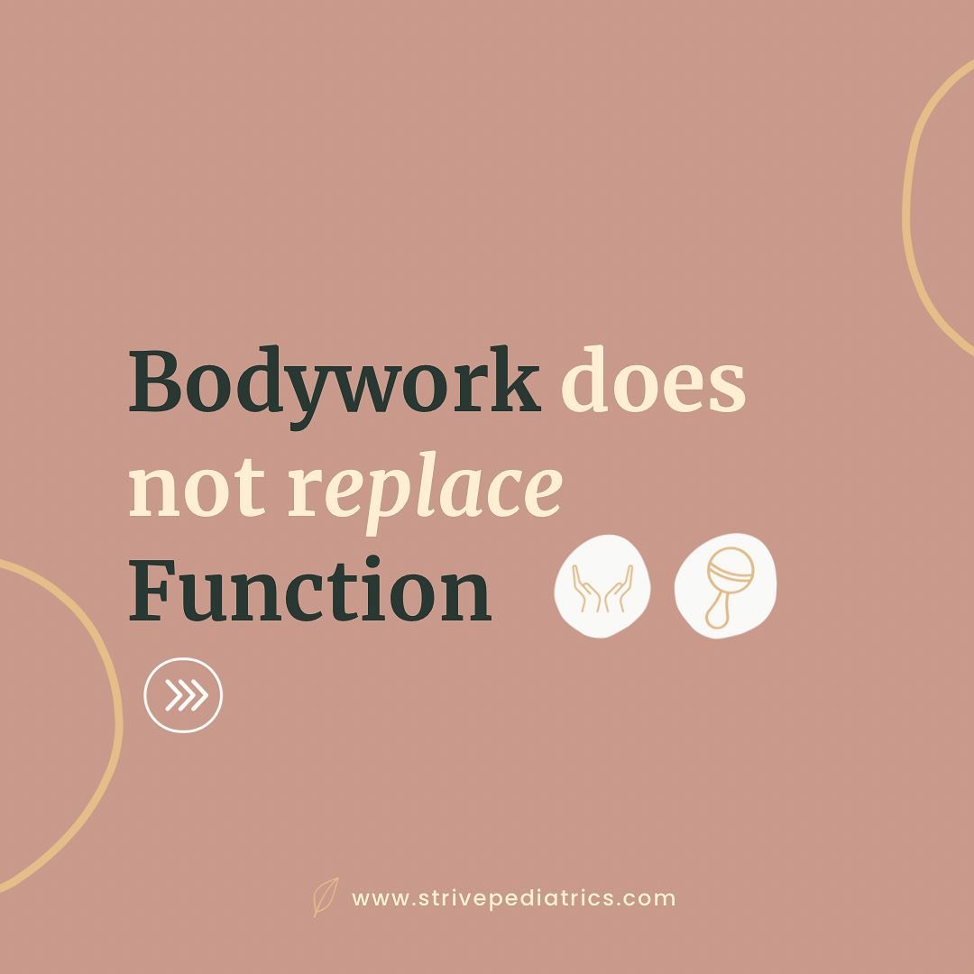 Bodywork is another term for Manual Therapy. But an important thing to remember is Bodywork does not replace FUNCTION.

Bodywork focuses on passive mobility but FUNCTION is where the carryover for active movement happens. 

Every provider has differe