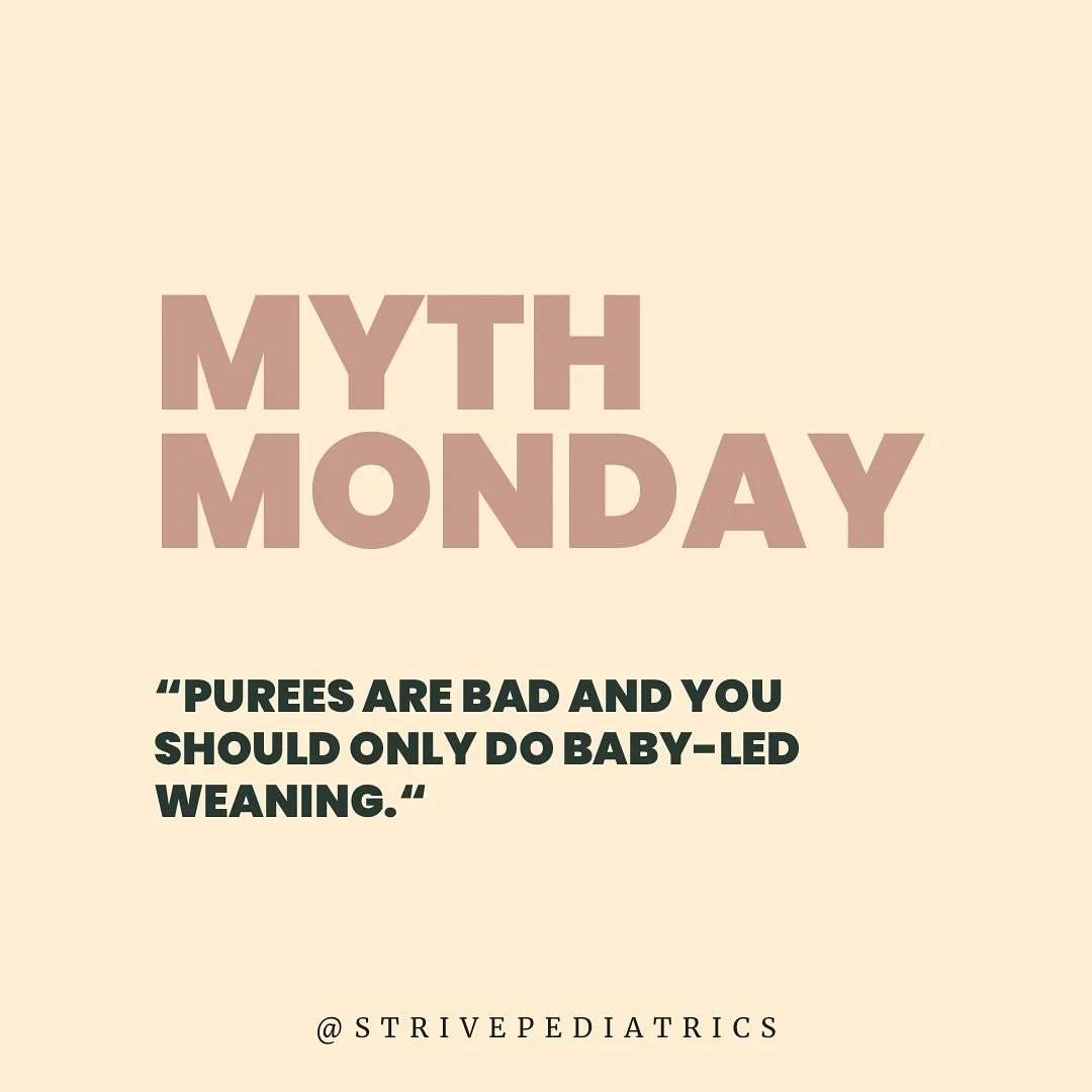 Myth: &ldquo;Purees are bad and you should only do baby-led weaning.&rdquo;
Truth: Both purees and baby-led weaning have value! In fact, blended approaches often best support a baby&rsquo;s developmental needs.

✨ Purees help with early oral-motor co