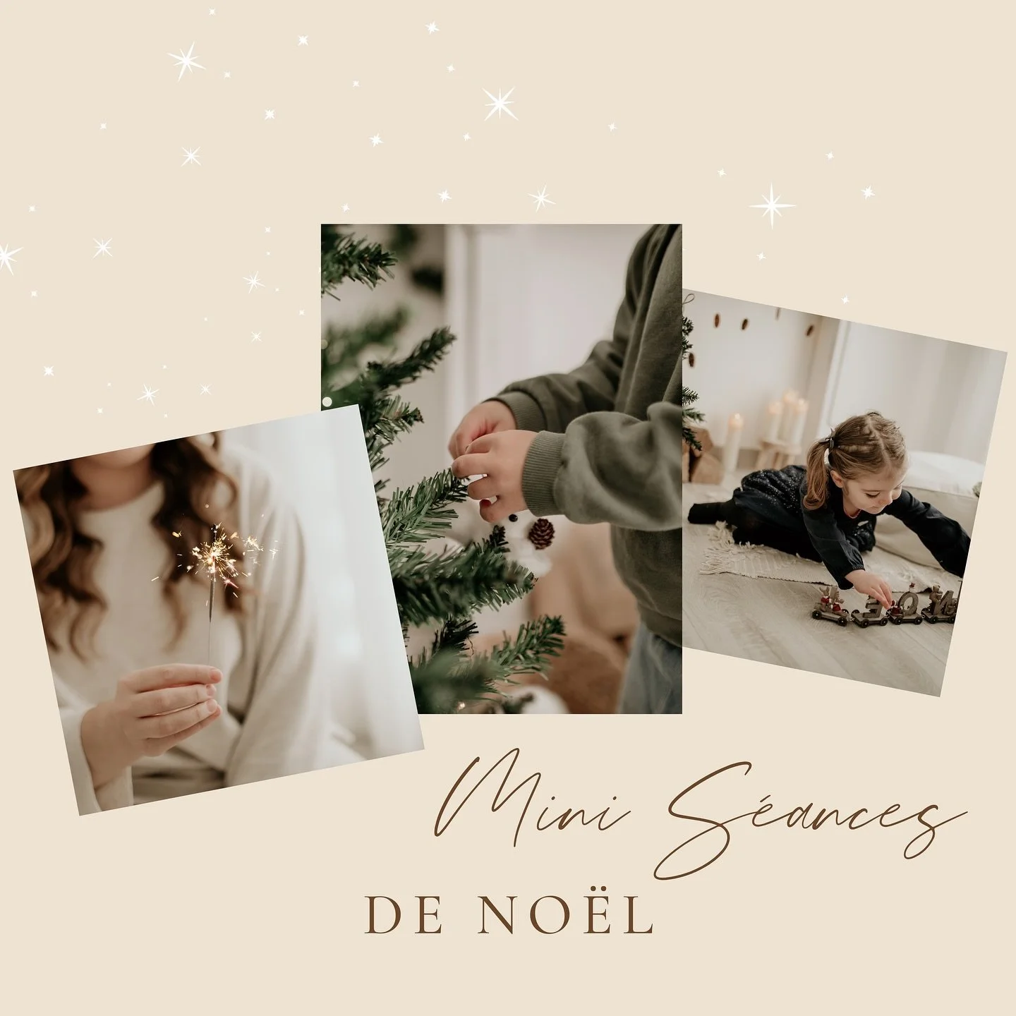 - C&rsquo;est officiel ✨ Les mini s&eacute;ances de No&euml;l reviennent, et cette fois-ci dans mon tout nouveau studio &agrave; Saint-Jean-le-Blanc !
Un d&eacute;cor doux et &eacute;pur&eacute;, des tons naturels (blanc, beige, vert) et un moment &a