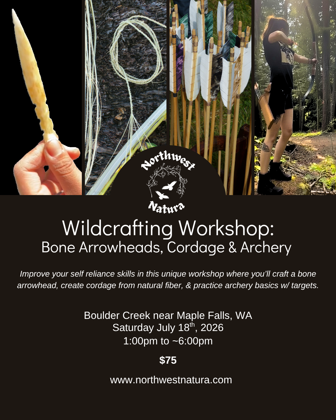 Bone Arrowheads, Natural Cordage & Archery
