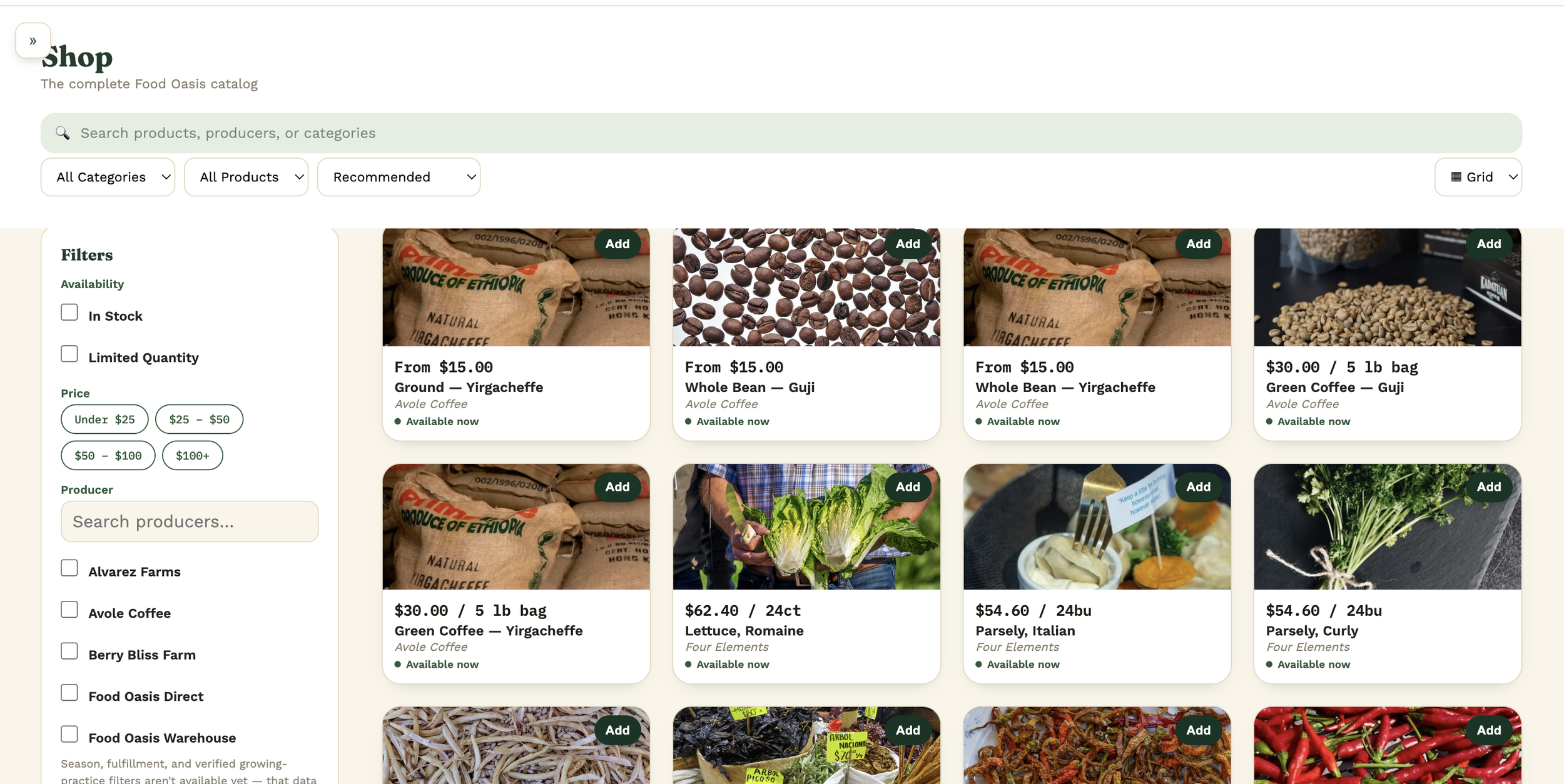 Food Oasis Marketplace
