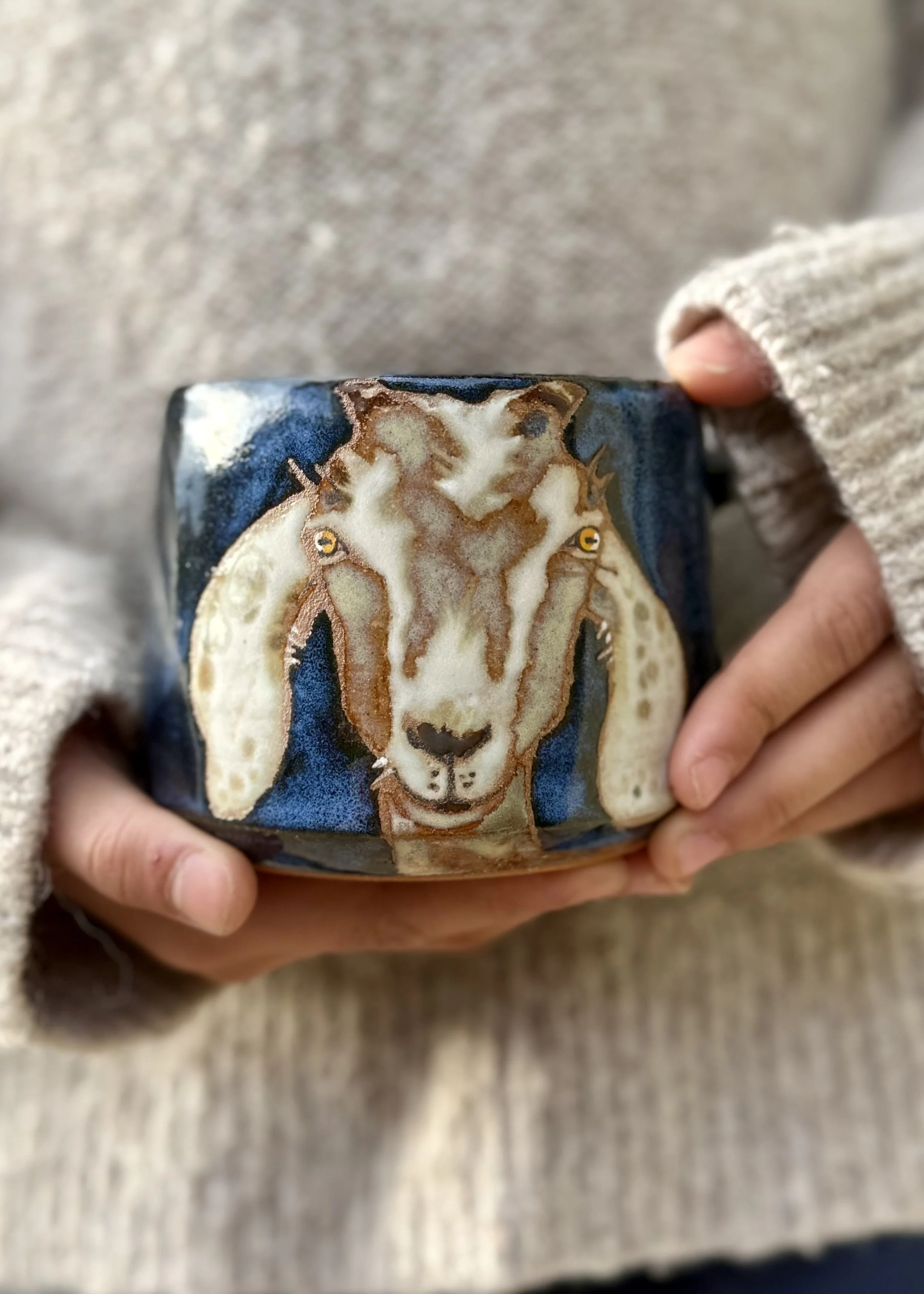 10oz Nubian Goat stoneware mug
