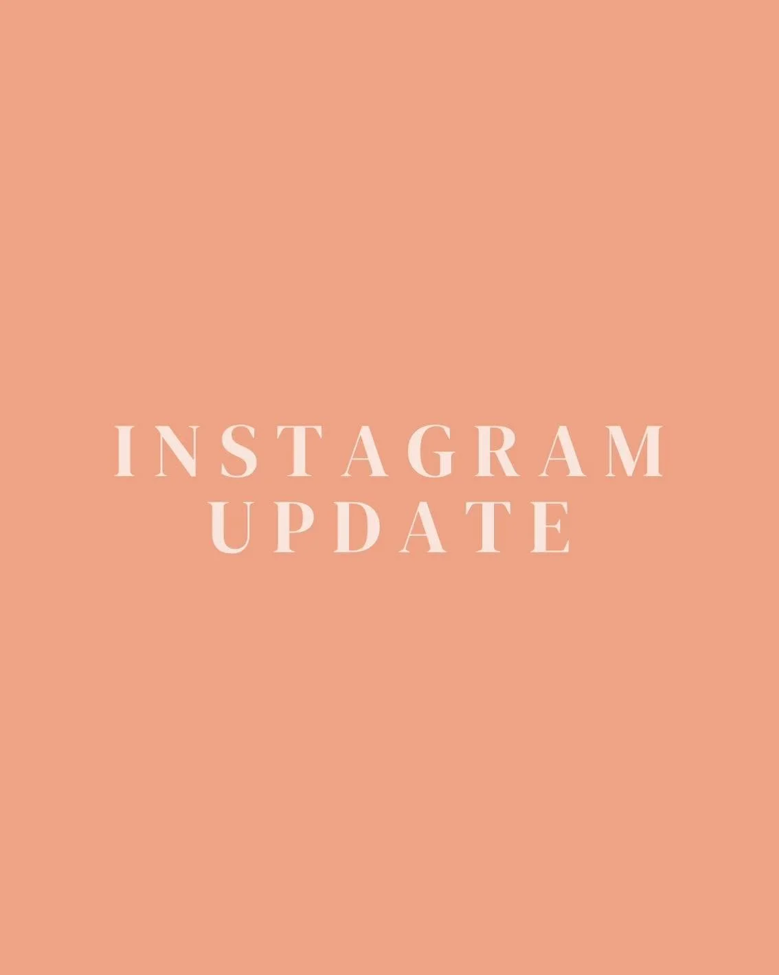 INSTAGRAM | UPDATE

Instagram has pulled another swift one on us. This time it&rsquo;s in relation to the size of static and carousel posts. 

The old size consisted of 1080 x 1350, now the new size has slightly increased to 1080 x 1440.

This means 