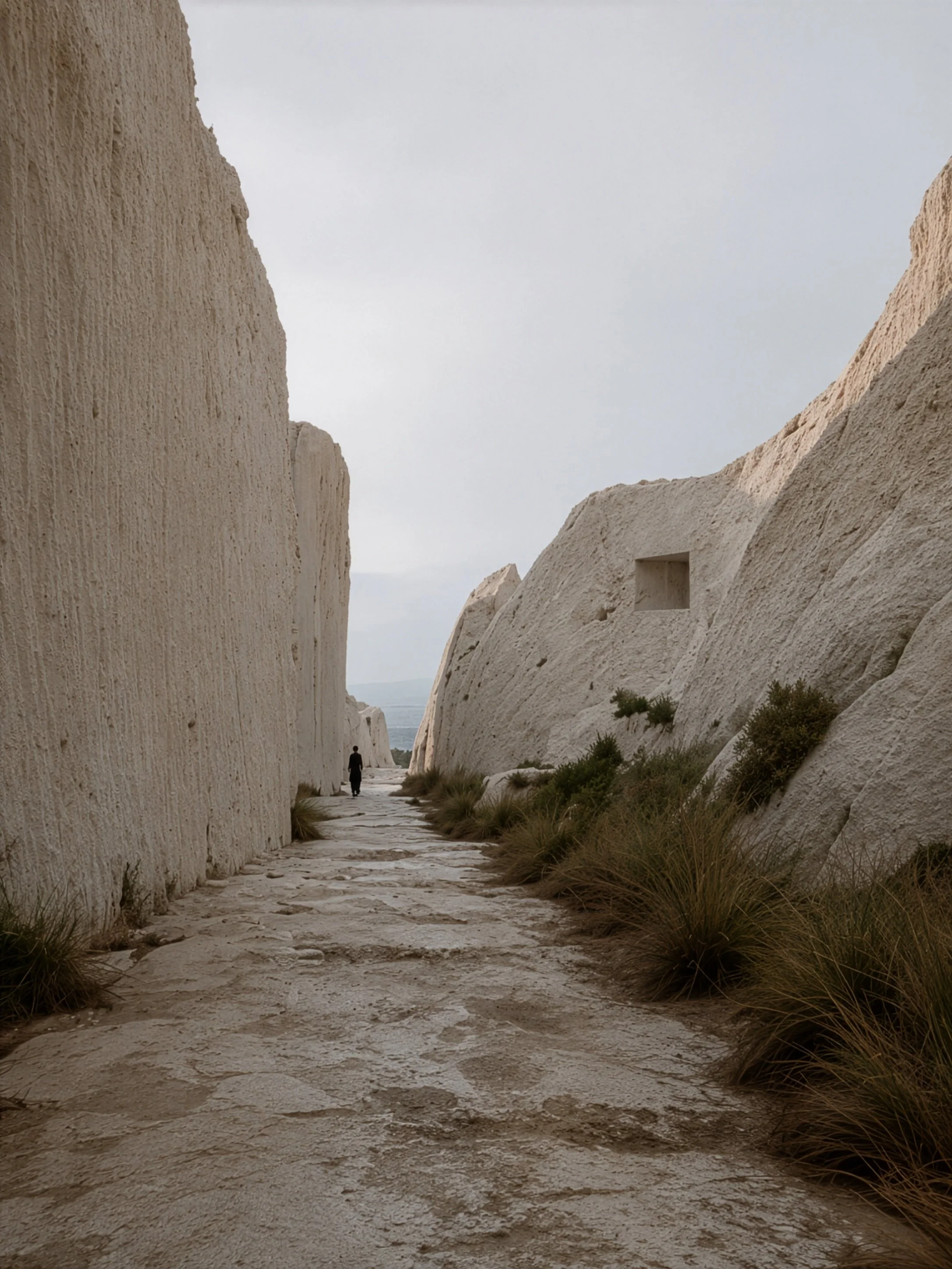 Rock carved architectural passage exploring neuro-regulating spatial transition