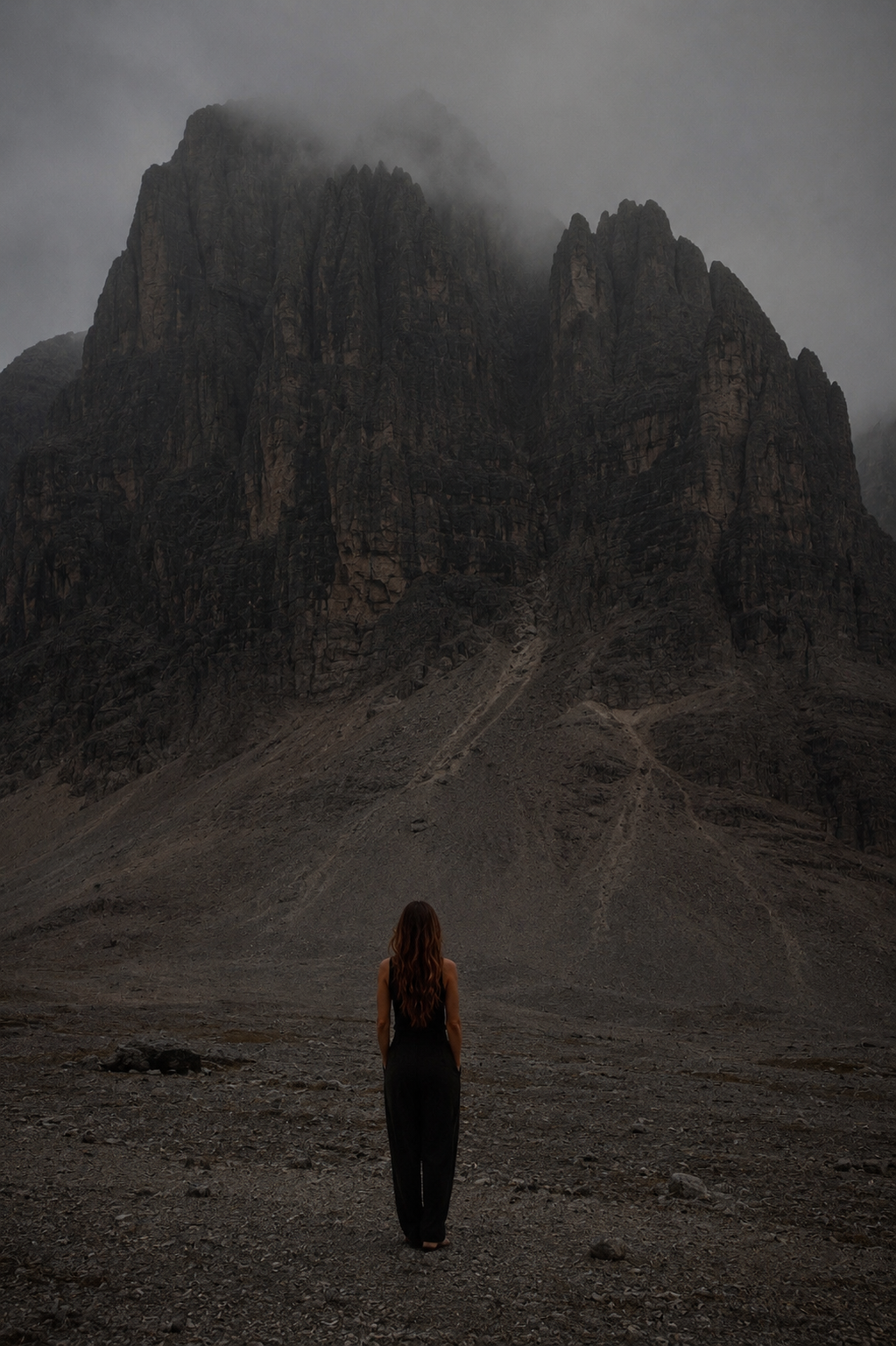 Mountain landscape representing NYÜBU, the origin of LS•STUDIO’s approach to refuges, thresholds and internal return.