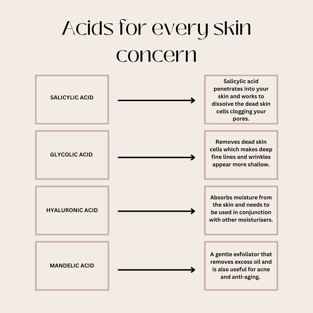 We have acids for every concern 🙌🏻

Are you making sure to use the right one of for your skin? ✨

Slide in our DMs so we can answer all your questions 🫶🏻

.

#skinclinicperth #perthbridetobe #acne #pigmentation #skinclinic #skinhealth #skincare #