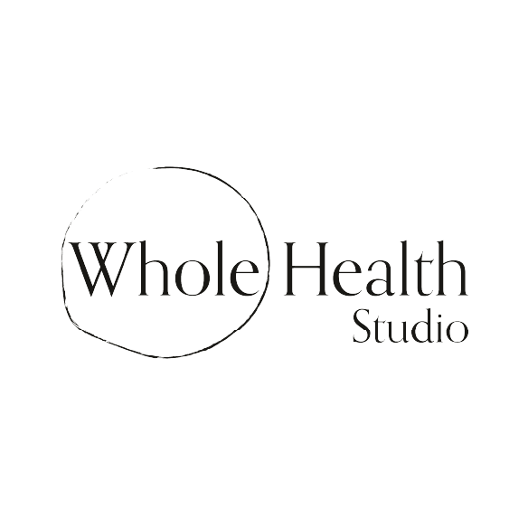 Logo for Whole Health Studio featuring the words 'Whole' inside a circle and 'Health Studio' to the right.