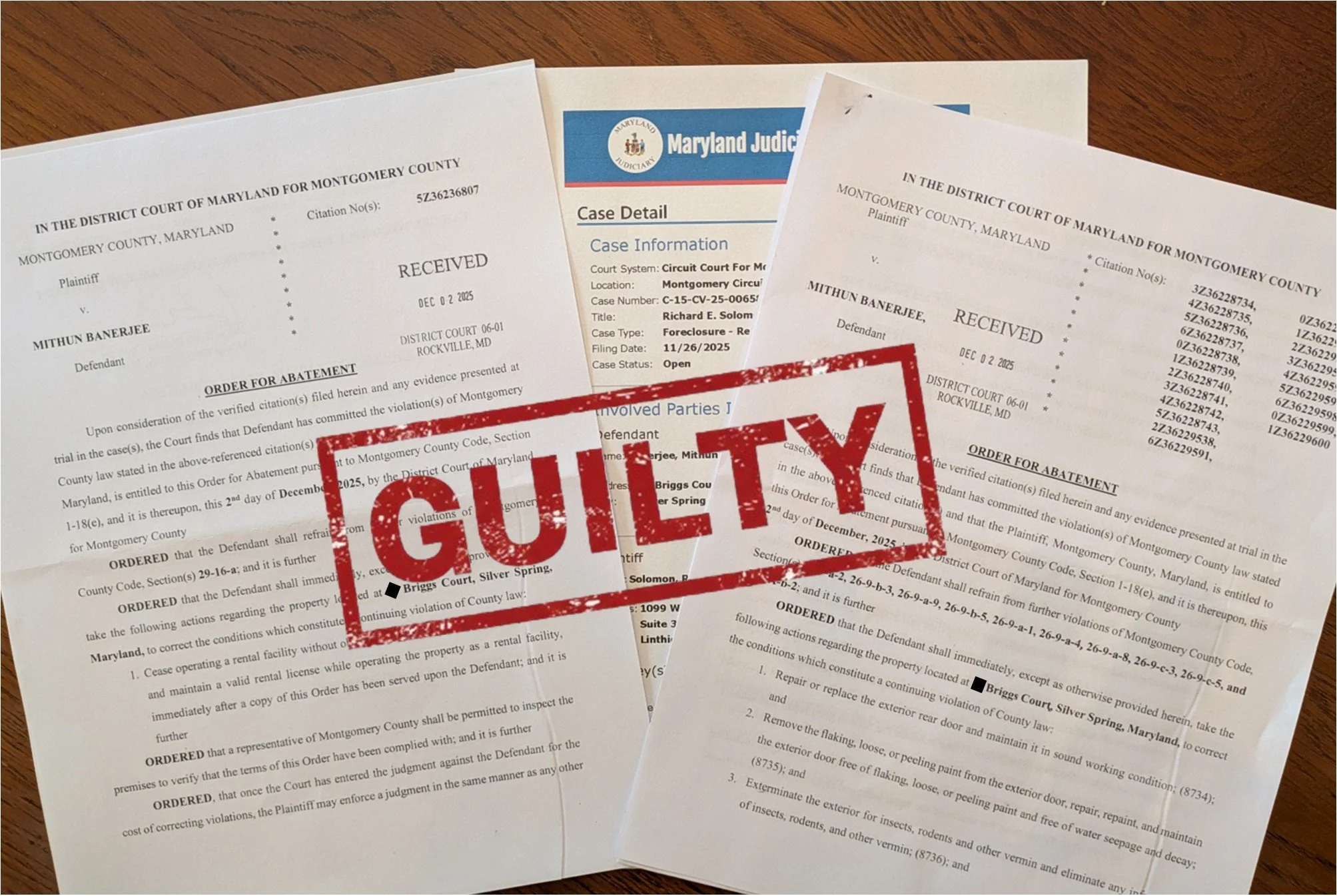 County Executive Candidate Guilty on 42 Citations as Lender Files for Foreclosure