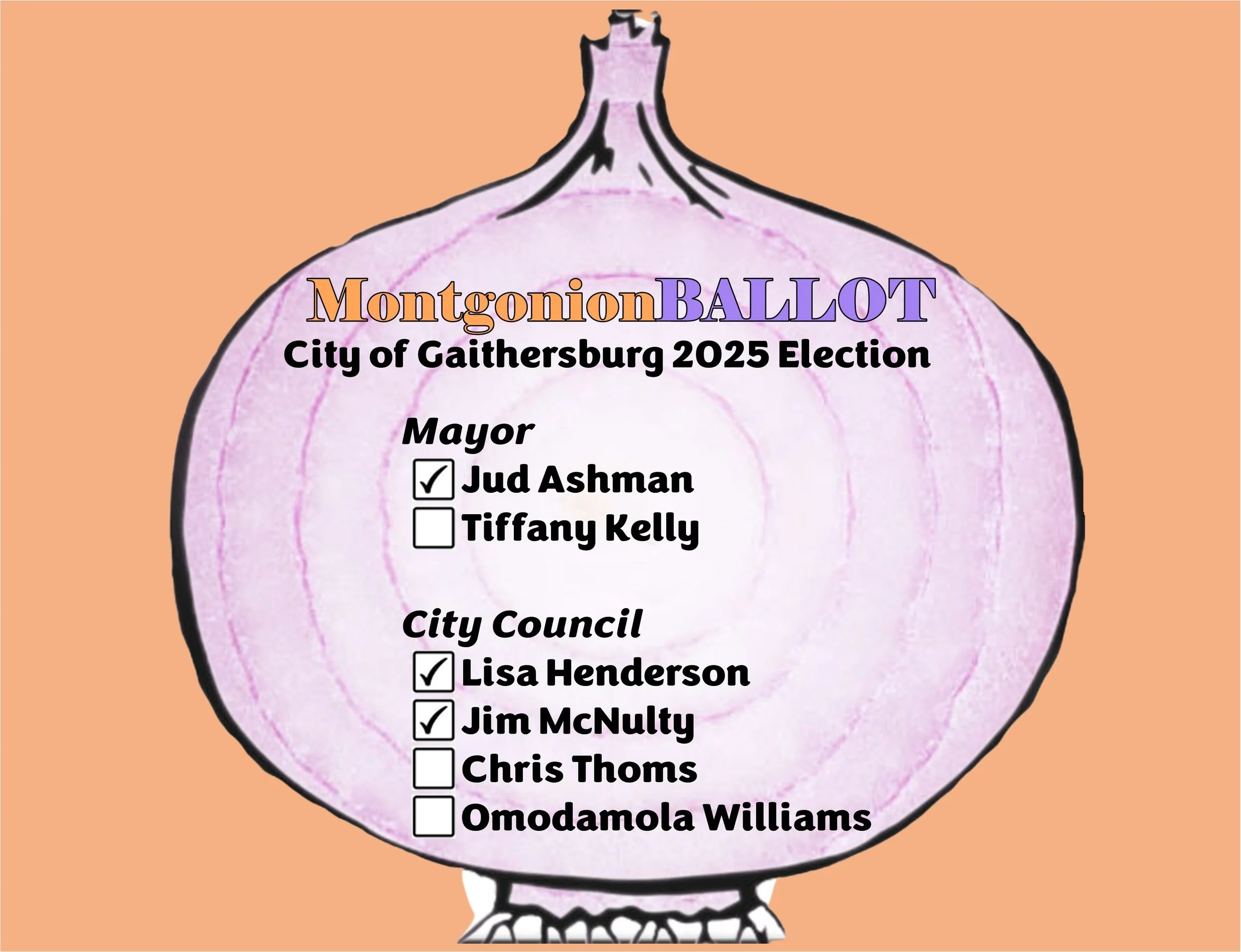 Montgonion Ballot: Gaithersburg 2025 Endorsements