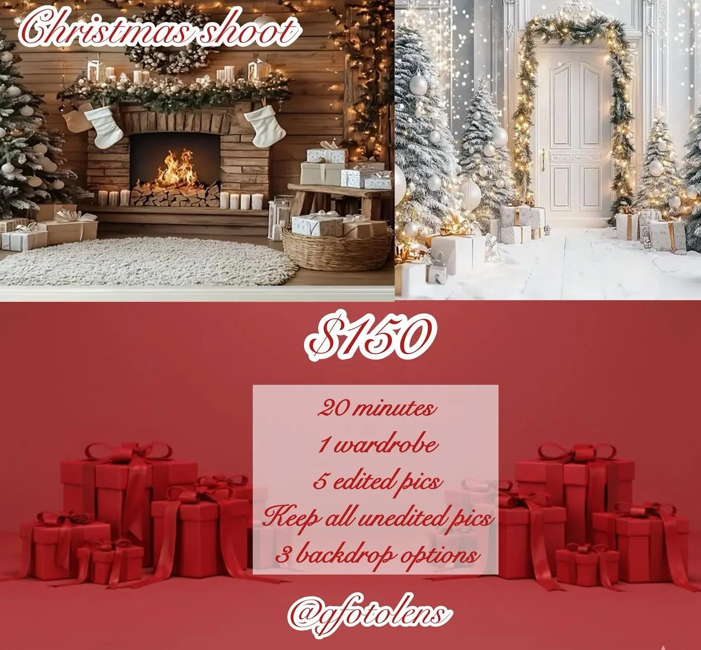 Limited space for the Christmas magic! ✨ Book your $150 holiday mini-session now and capture memories you&rsquo;ll cherish forever.

🗓️ 20 minutes | 👗 1 wardrobe | 📸 5 edited pics | 🎁 Keep all unedited pics

Tap the link in bio to book NOW!

#Chr