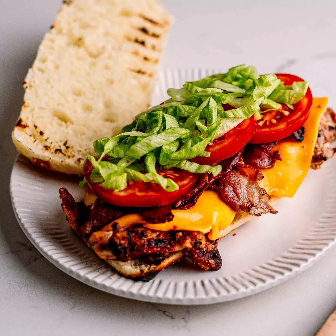 Texas barbecue chicken BLT rolls