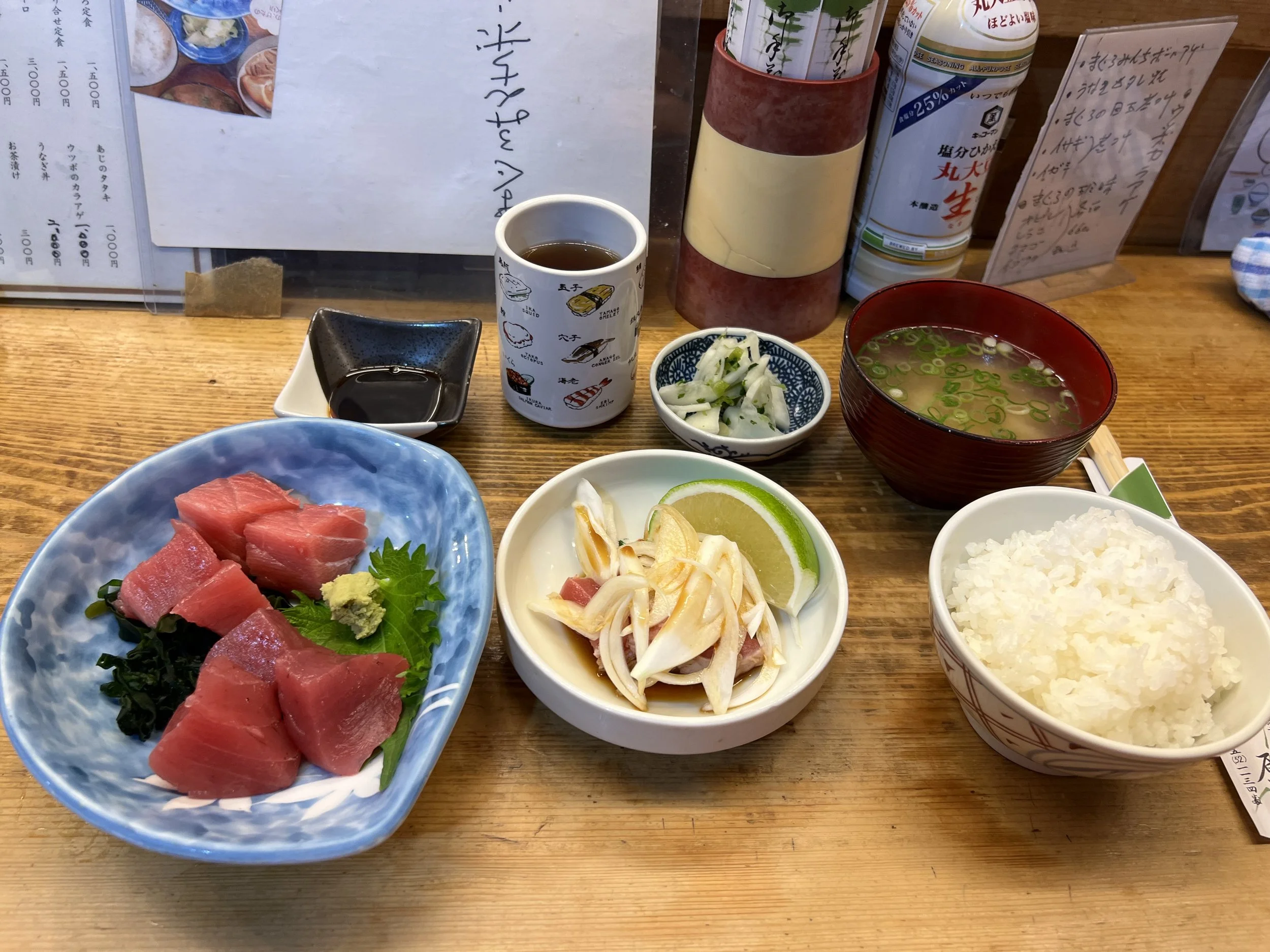 Tuna set in a restaurant in Nachi-Katsuura, Japan's tuna capital