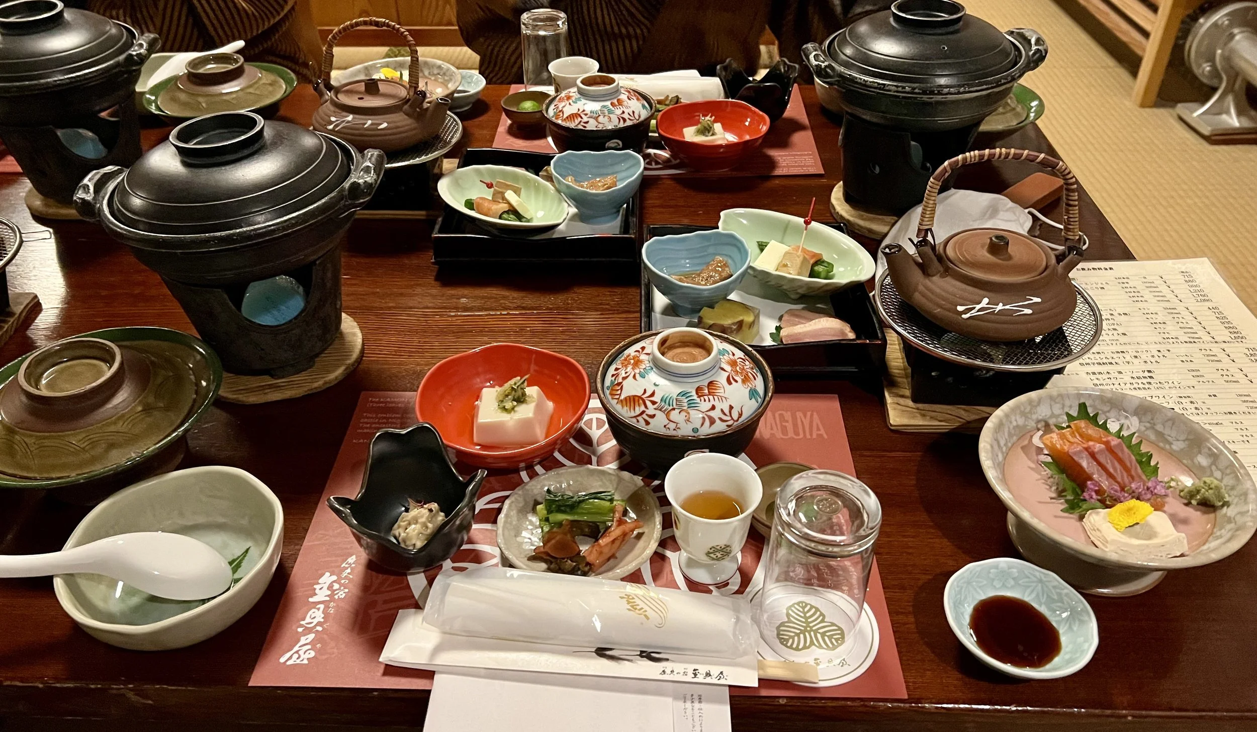 Kaiseki dinner at Kanaguya ryokan in Shibu Onsen
